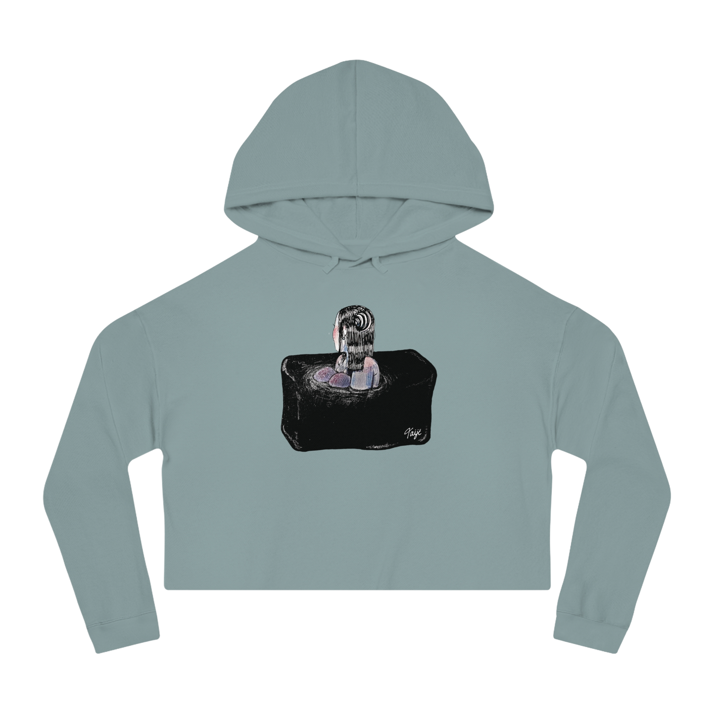 "SINK OR SWIM" (2018) Boxy Cropped Cotton Hoodie
