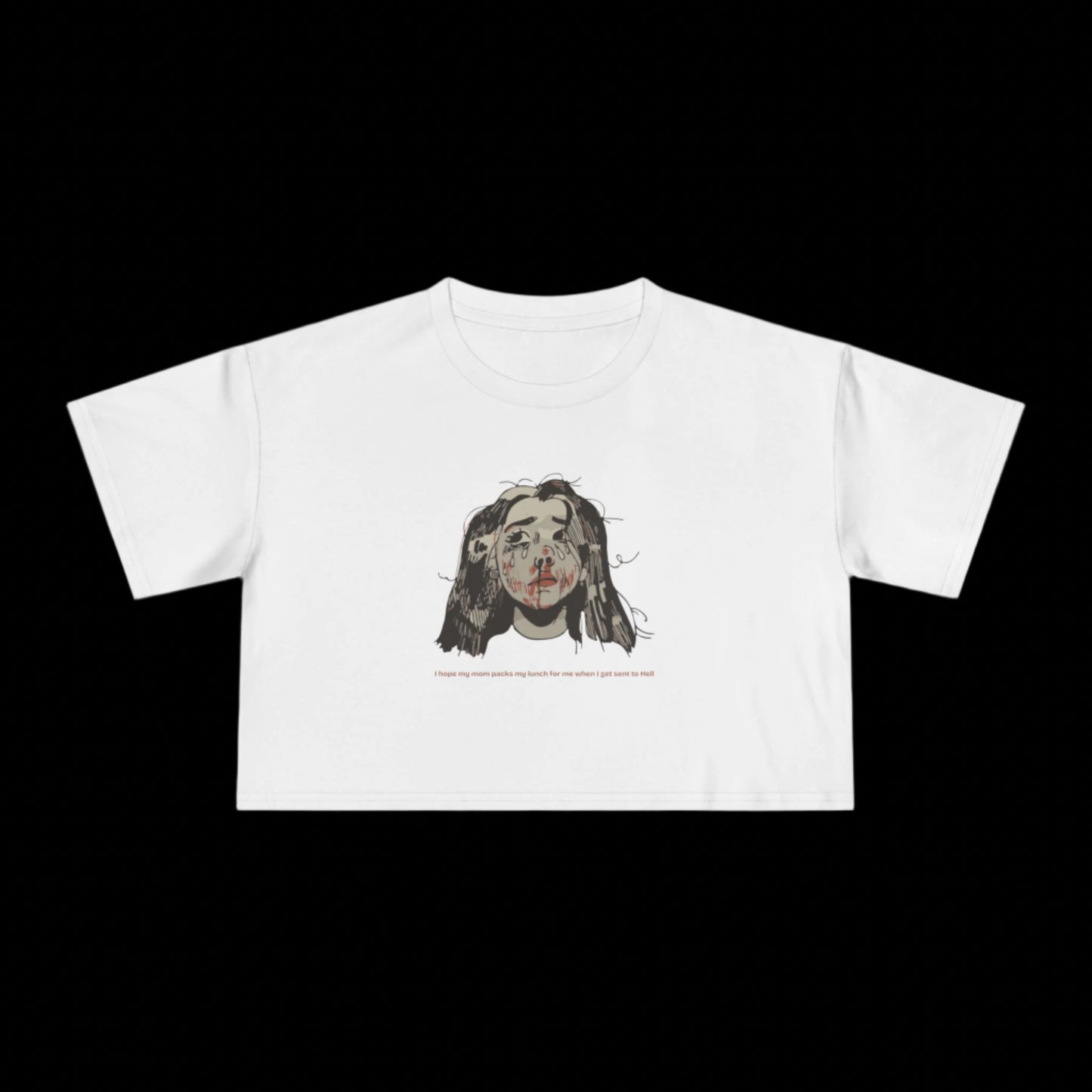 "MOMMY, PACK MY LUNCH" (2017) Boxy Cropped Cotton Tee