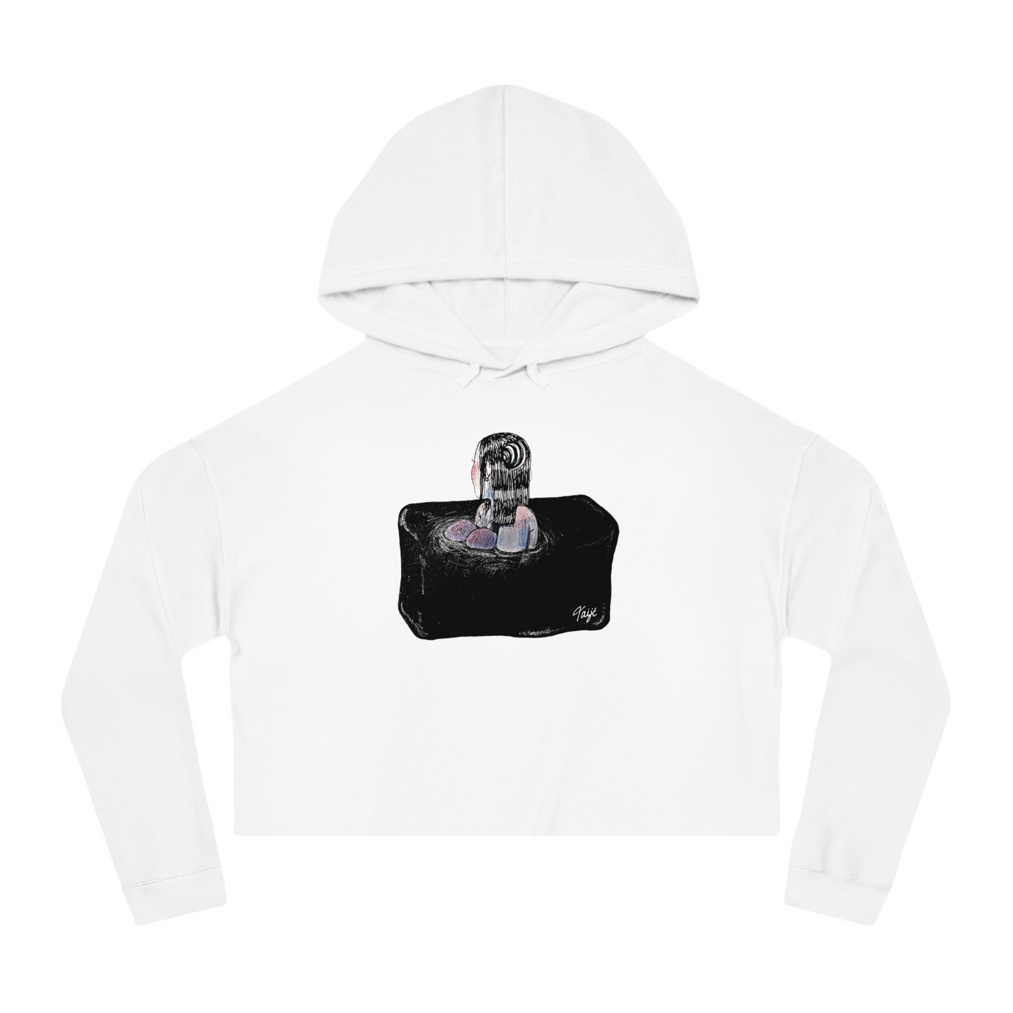 "SINK OR SWIM" (2018) Boxy Cropped Cotton Hoodie