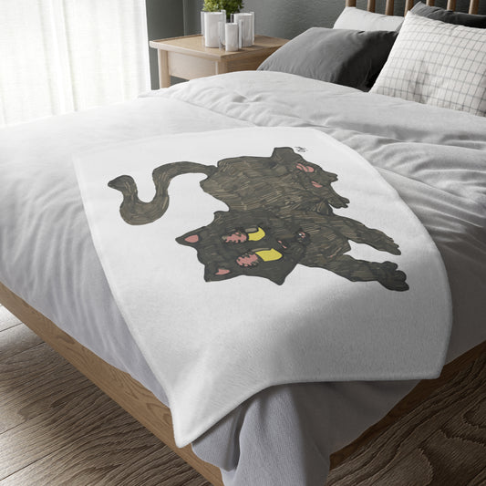 "GATO" (2019) Velveteen Microfiber Blanket