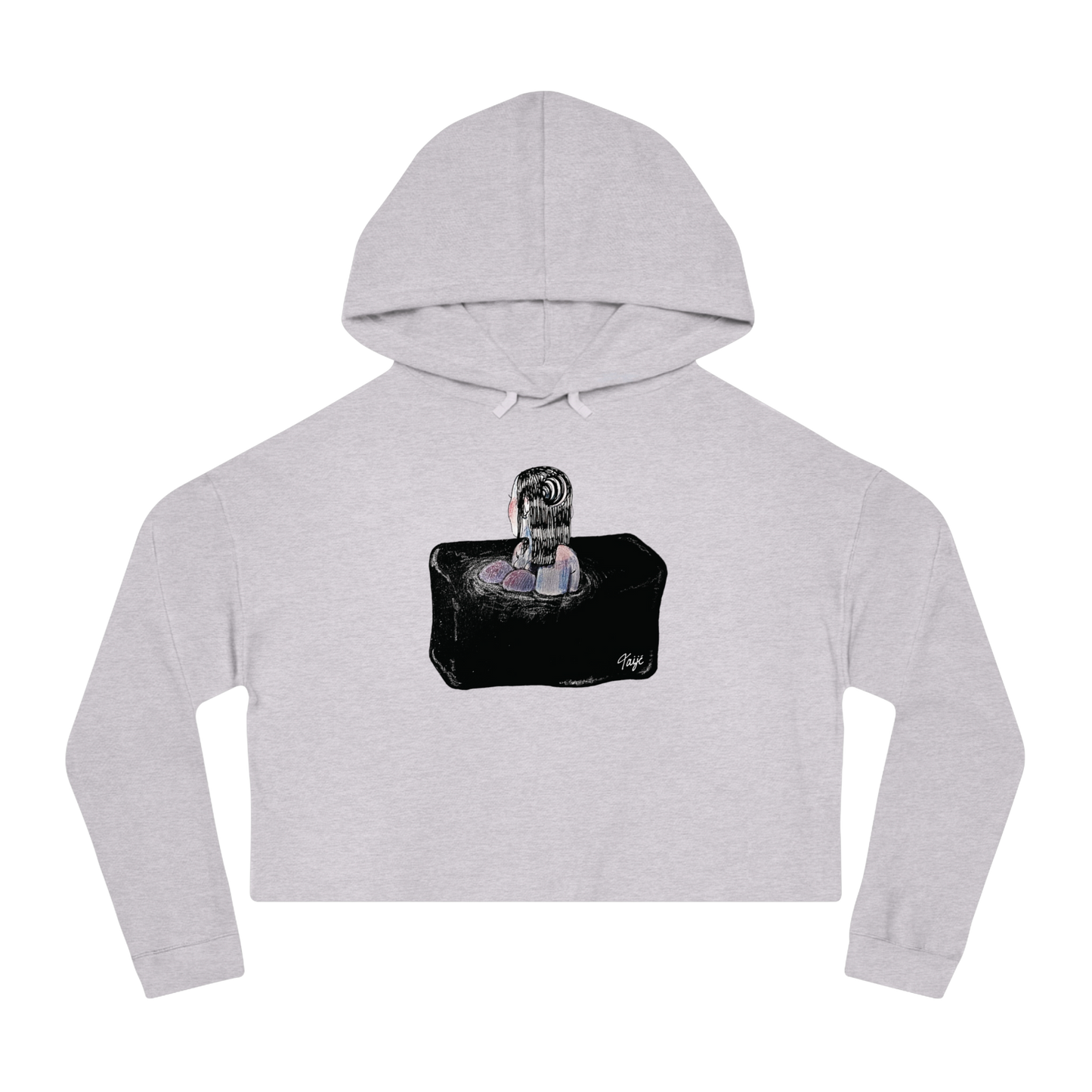 "SINK OR SWIM" (2018) Boxy Cropped Cotton Hoodie