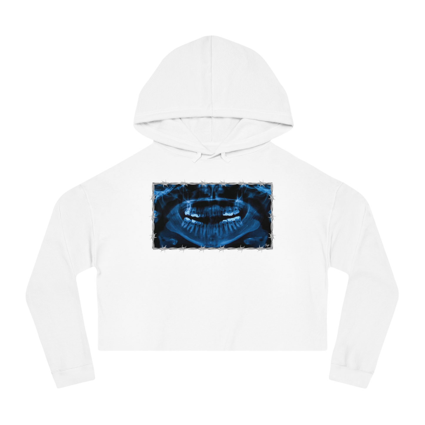 "NOVOCAINE" (2019) Boxy Cropped Cotton Hoodie