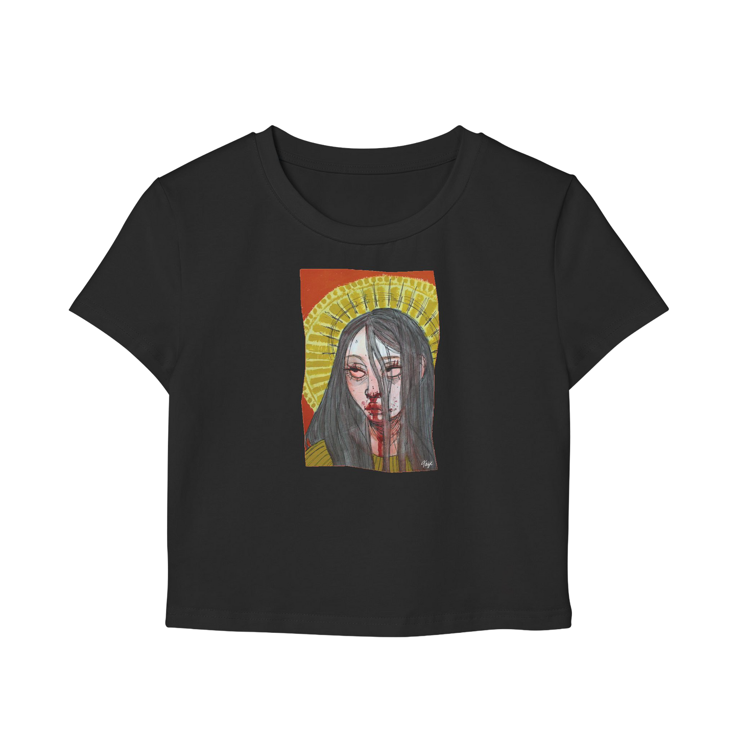 "FALSE IDOL" (2018) Cropped Cotton Tee