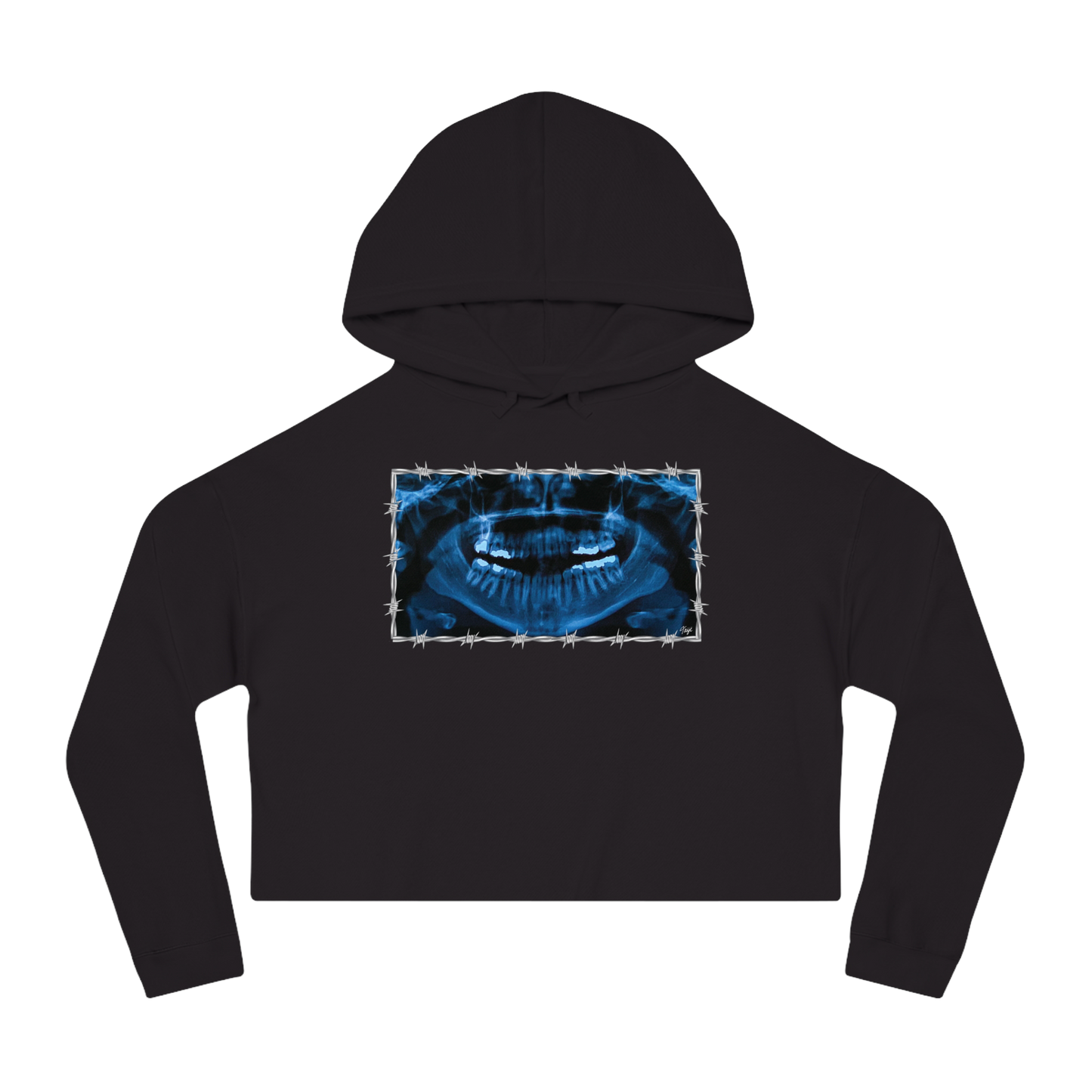 "NOVOCAINE" (2019) Boxy Cropped Cotton Hoodie