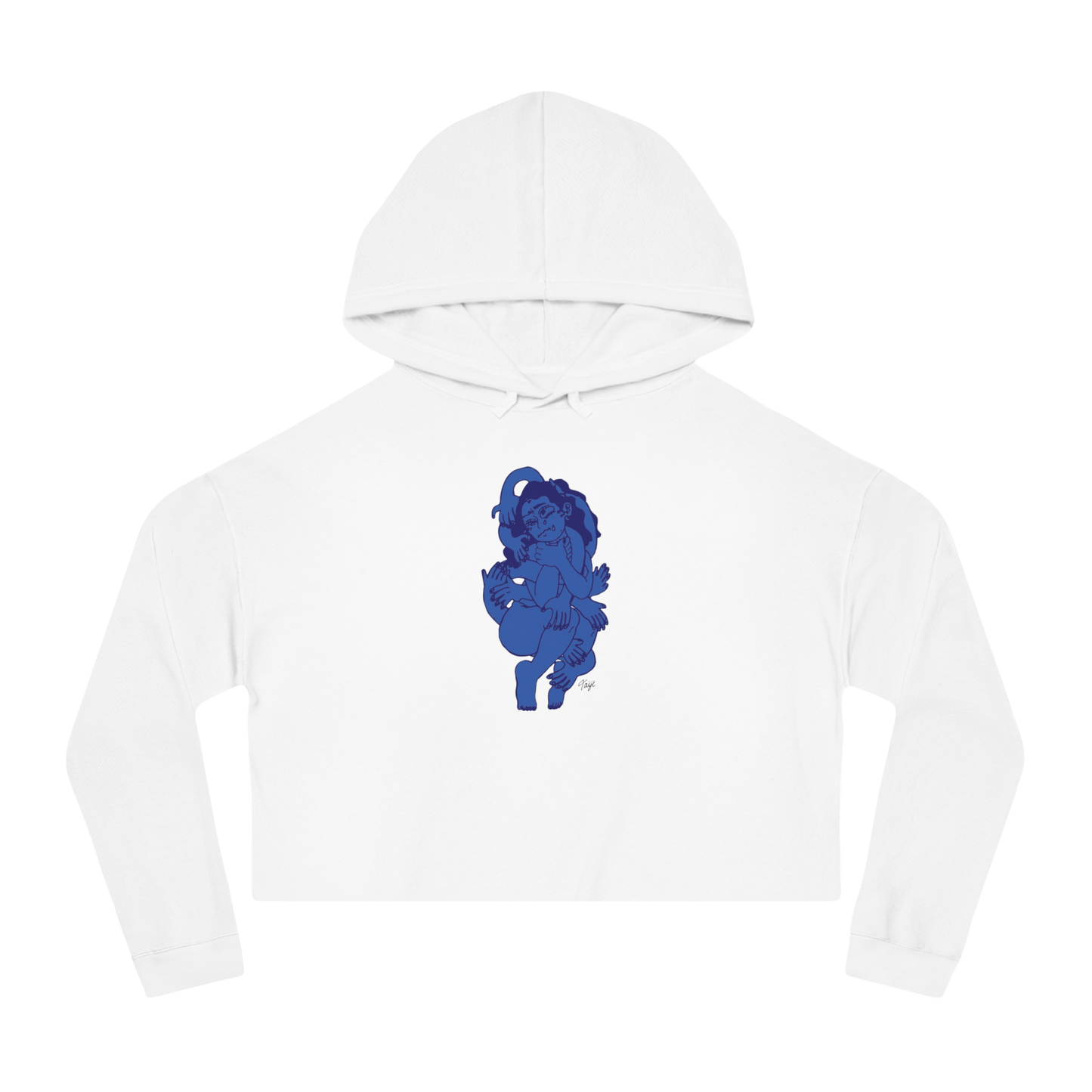 "MI CUERPO" (2018) Boxy Cropped Cotton Hoodie