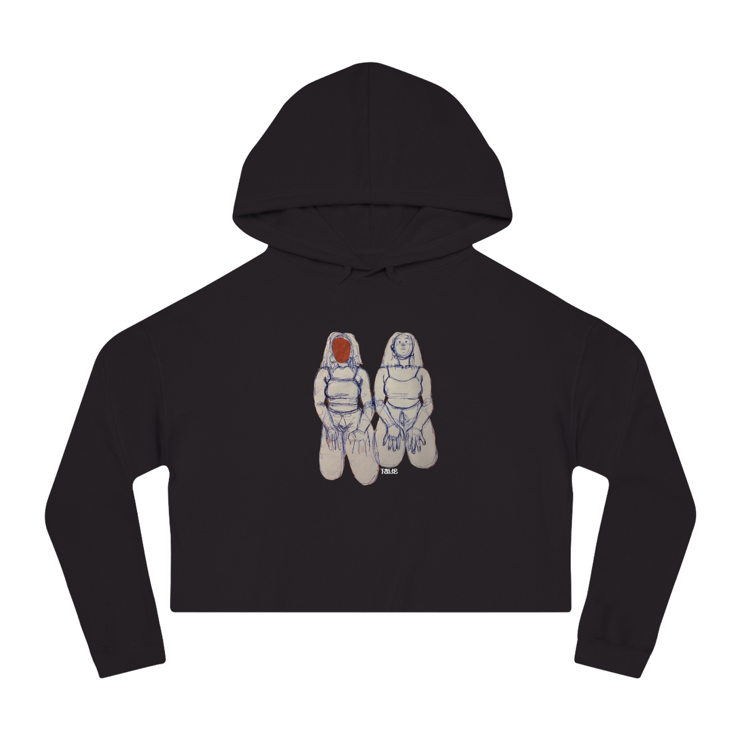 "SIN TITOLO" (2017) Boxy Cropped Cotton Hoodie
