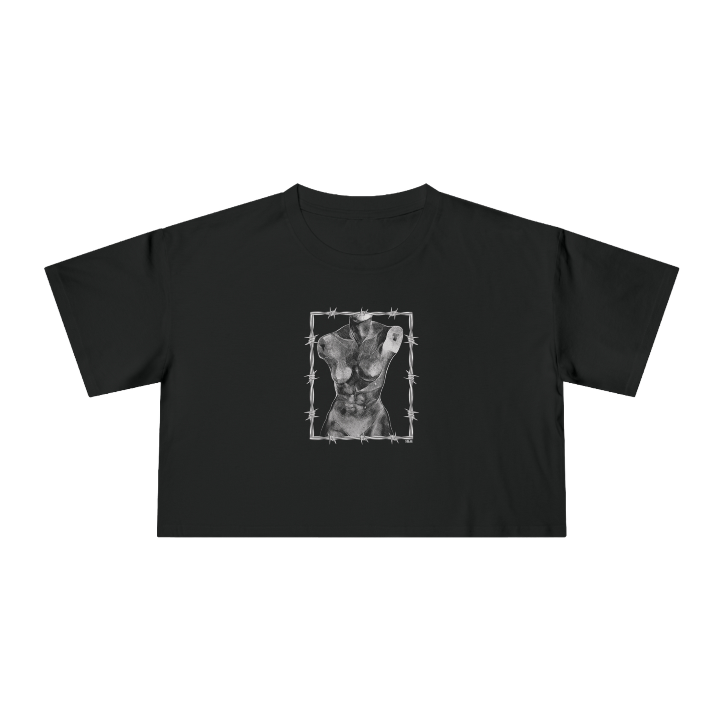 "ETCHING" (2017) Boxy Cropped Cotton Tee