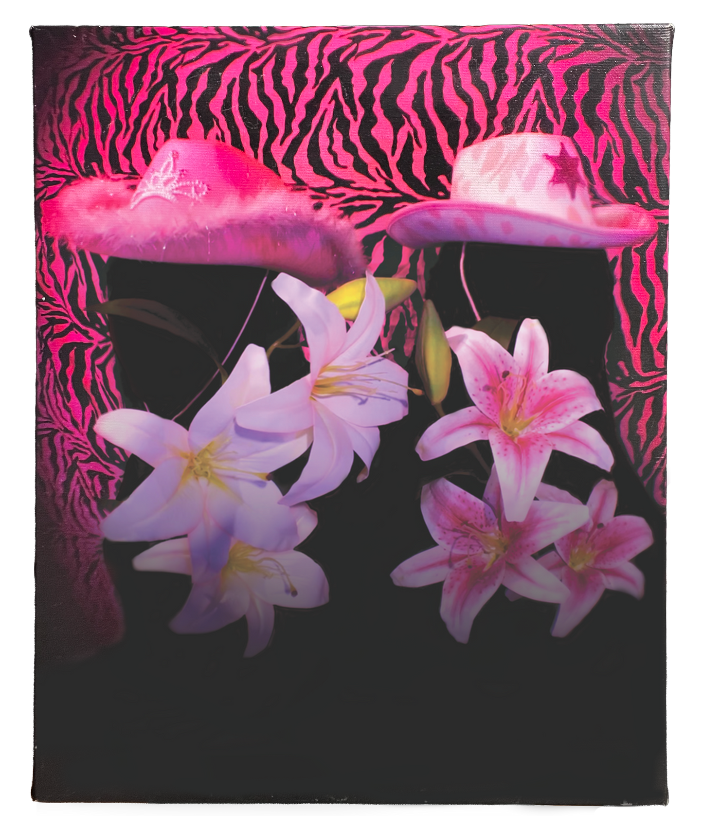 "HIBISCUS" (2023) RARE, UNCENSORED Gallery-Wrapped Abstract Portrait