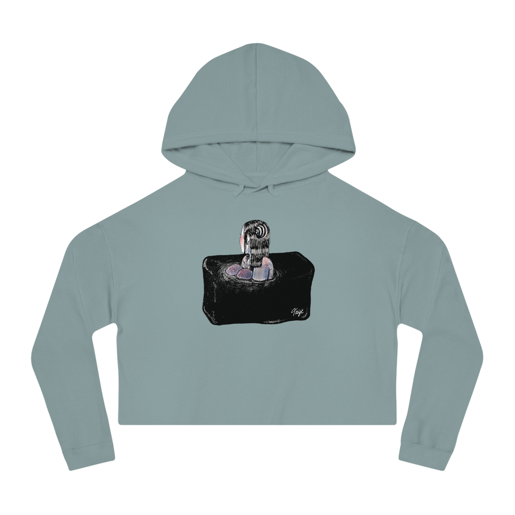 "SINK OR SWIM" (2018) Boxy Cropped Cotton Hoodie