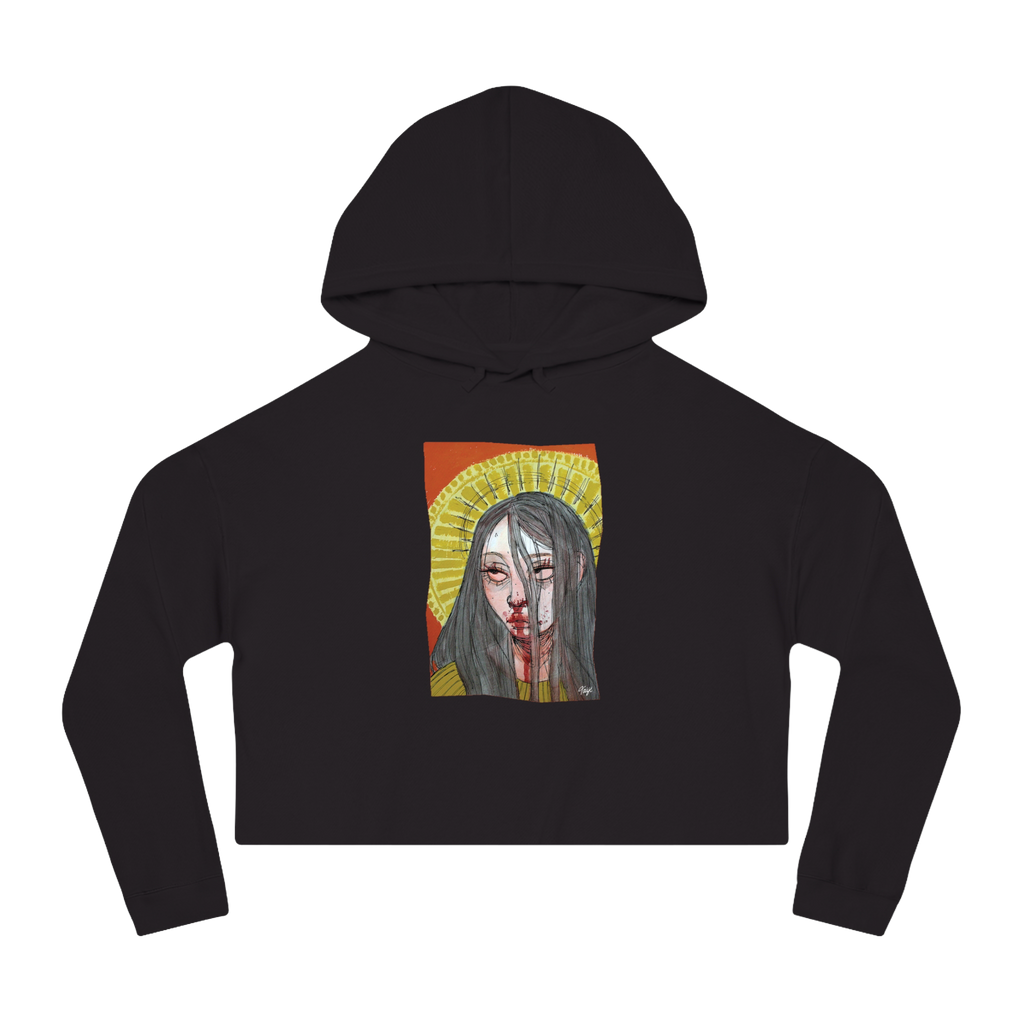 "FALSE IDOL" (2018) Boxy Cropped Cotton Hoodie