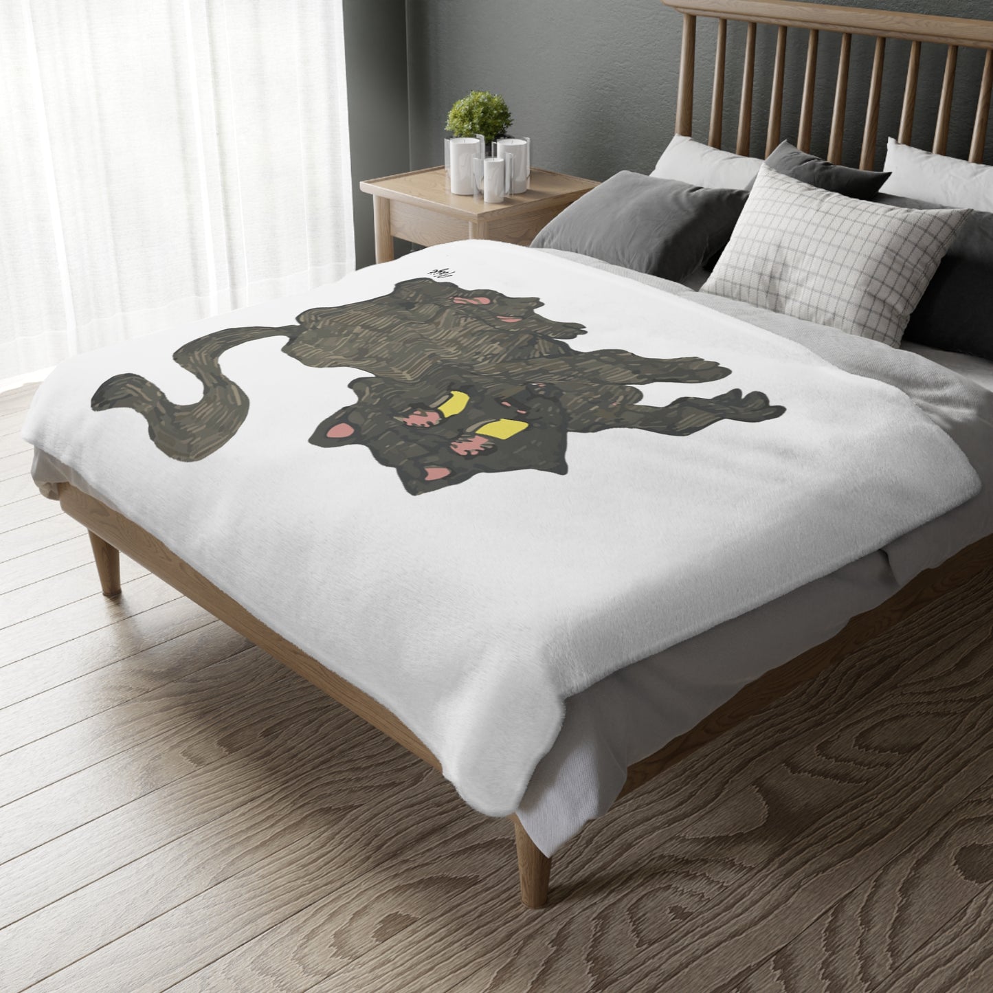 "GATO" (2019) Velveteen Microfiber Blanket