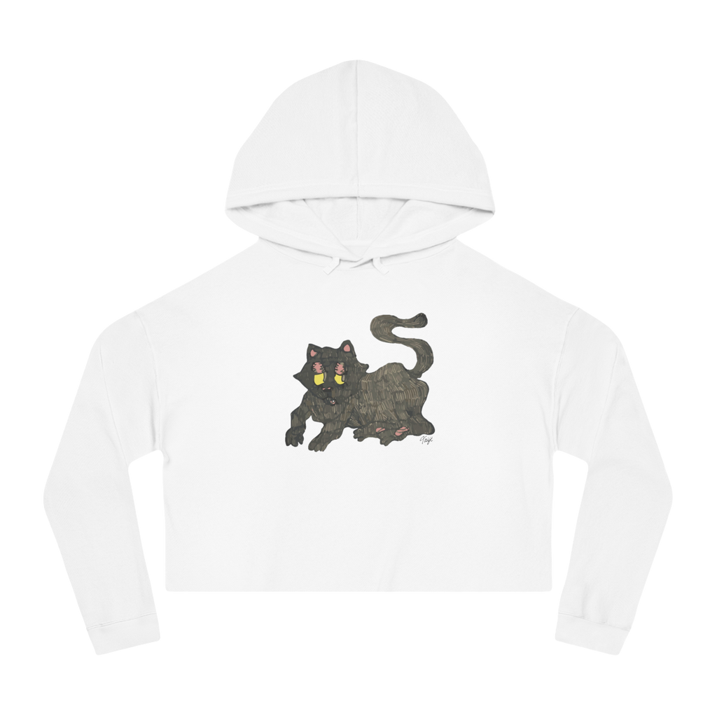 "GATO" (2019) Boxy Cropped Cotton Hoodie