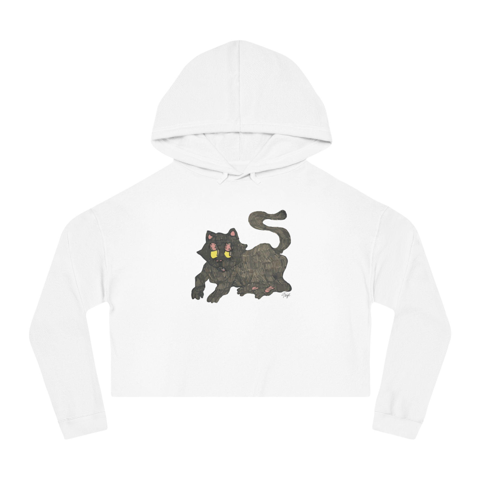 "GATO" (2019) Boxy Cropped Cotton Hoodie
