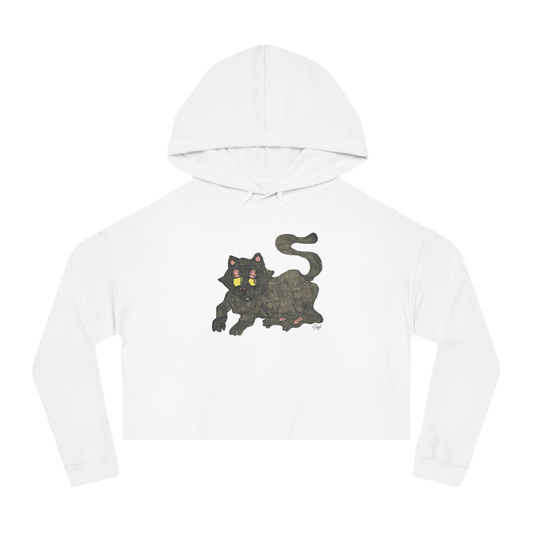 "GATO" (2019) Boxy Cropped Cotton Hoodie