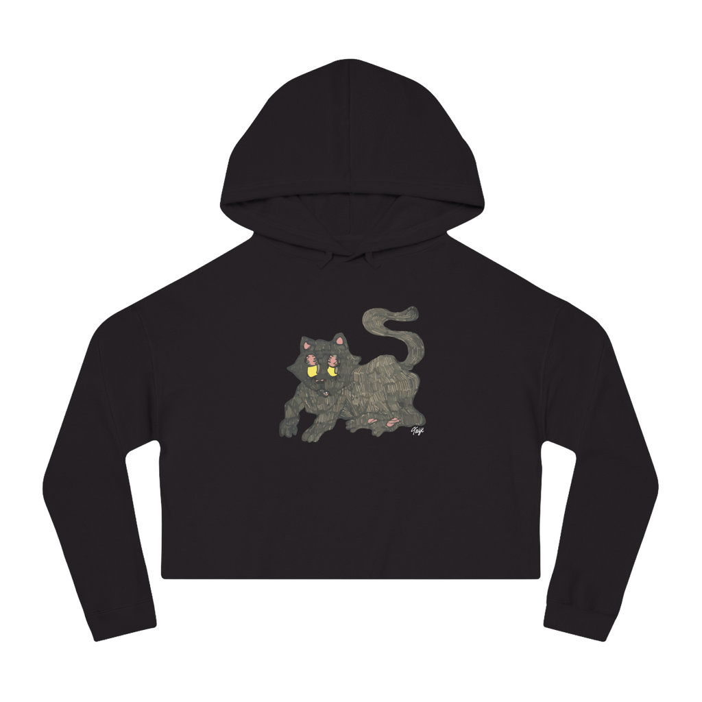 "GATO" (2019) Boxy Cropped Cotton Hoodie