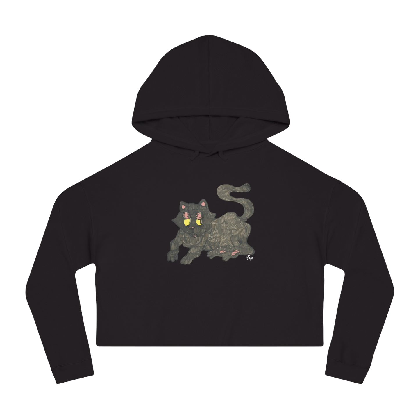 "GATO" (2019) Boxy Cropped Cotton Hoodie