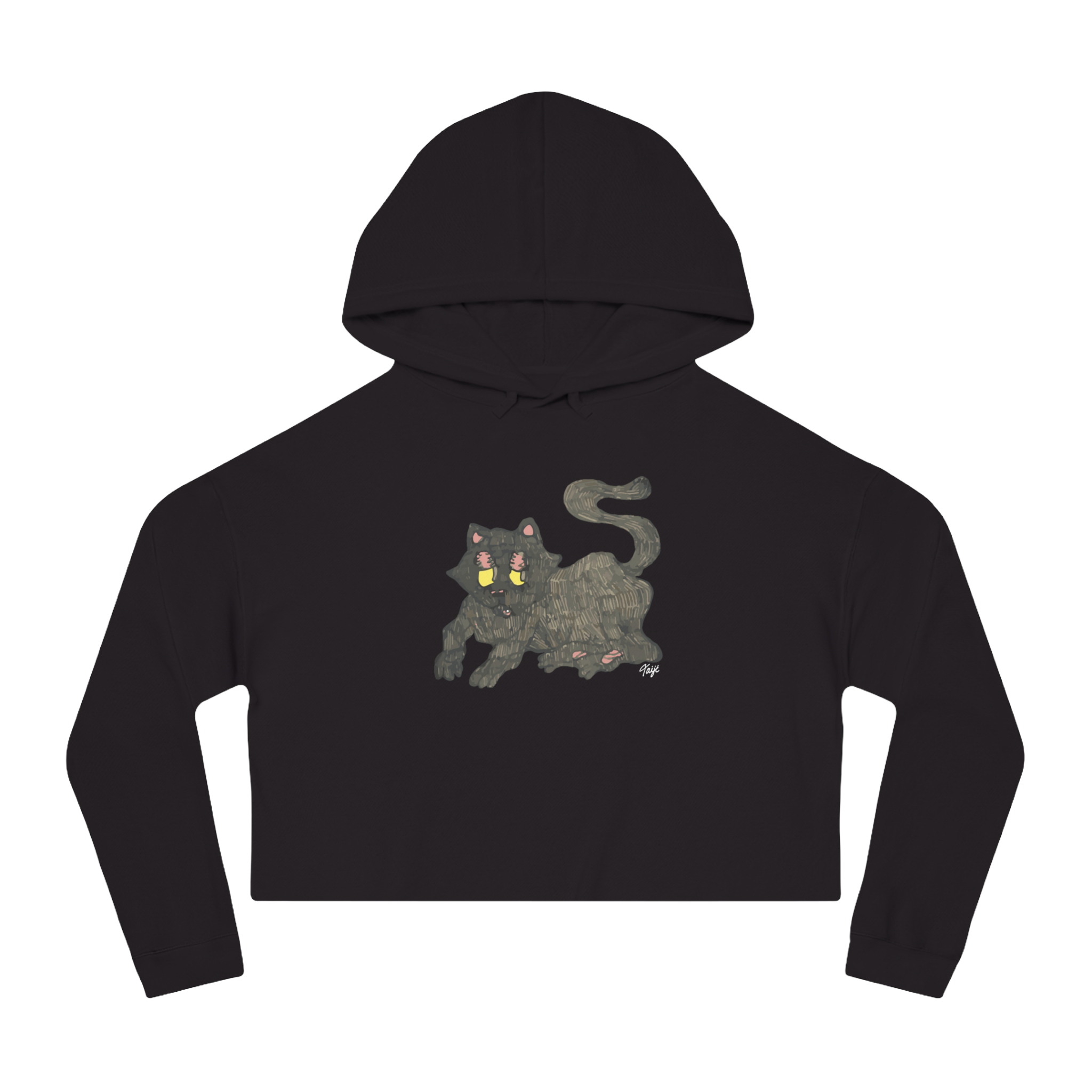"GATO" (2019) Boxy Cropped Cotton Hoodie