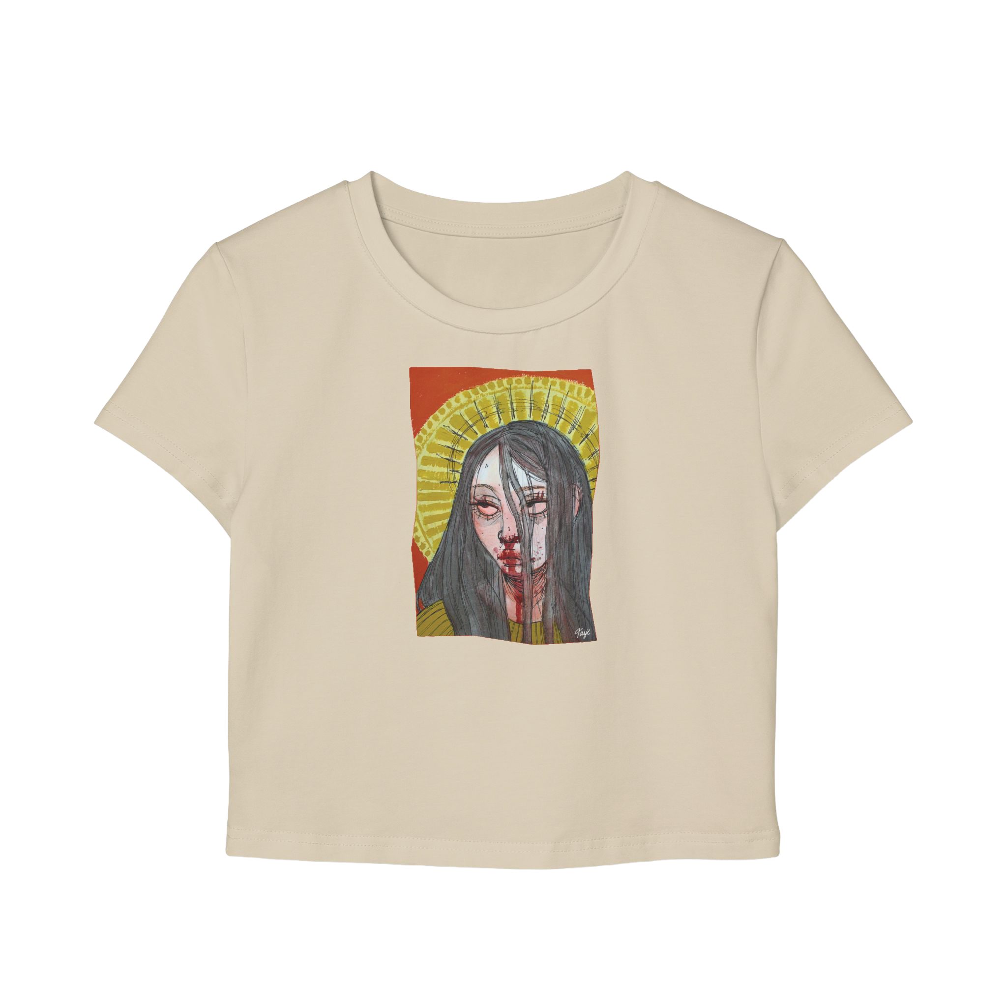 "FALSE IDOL" (2018) Cropped Cotton Tee