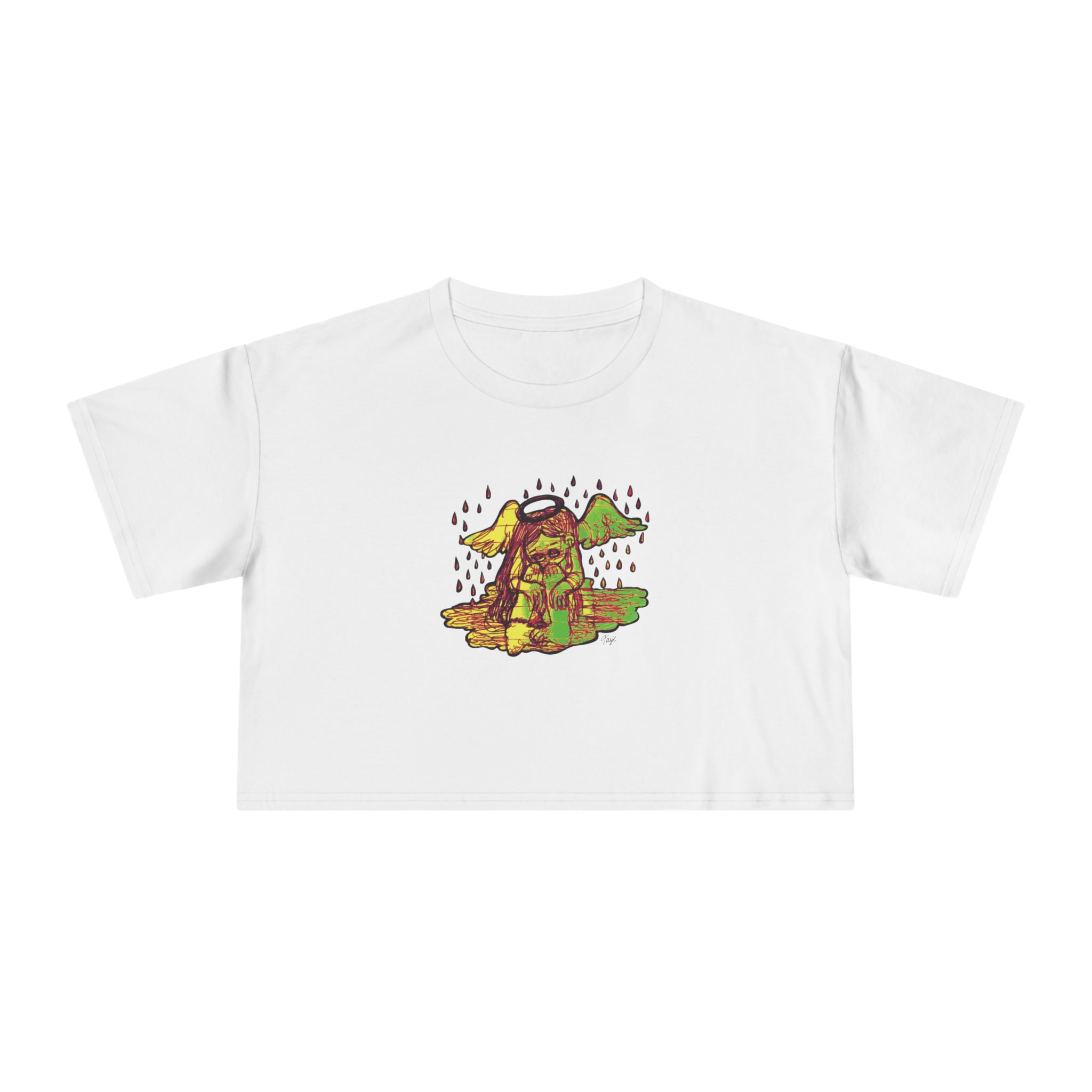 "INTIMACY ANGEL" (2019) Boxy Cropped Cotton Tee