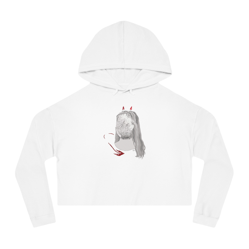 "BLOWN AWAY" (2019) Boxy Cropped Cotton Hoodie