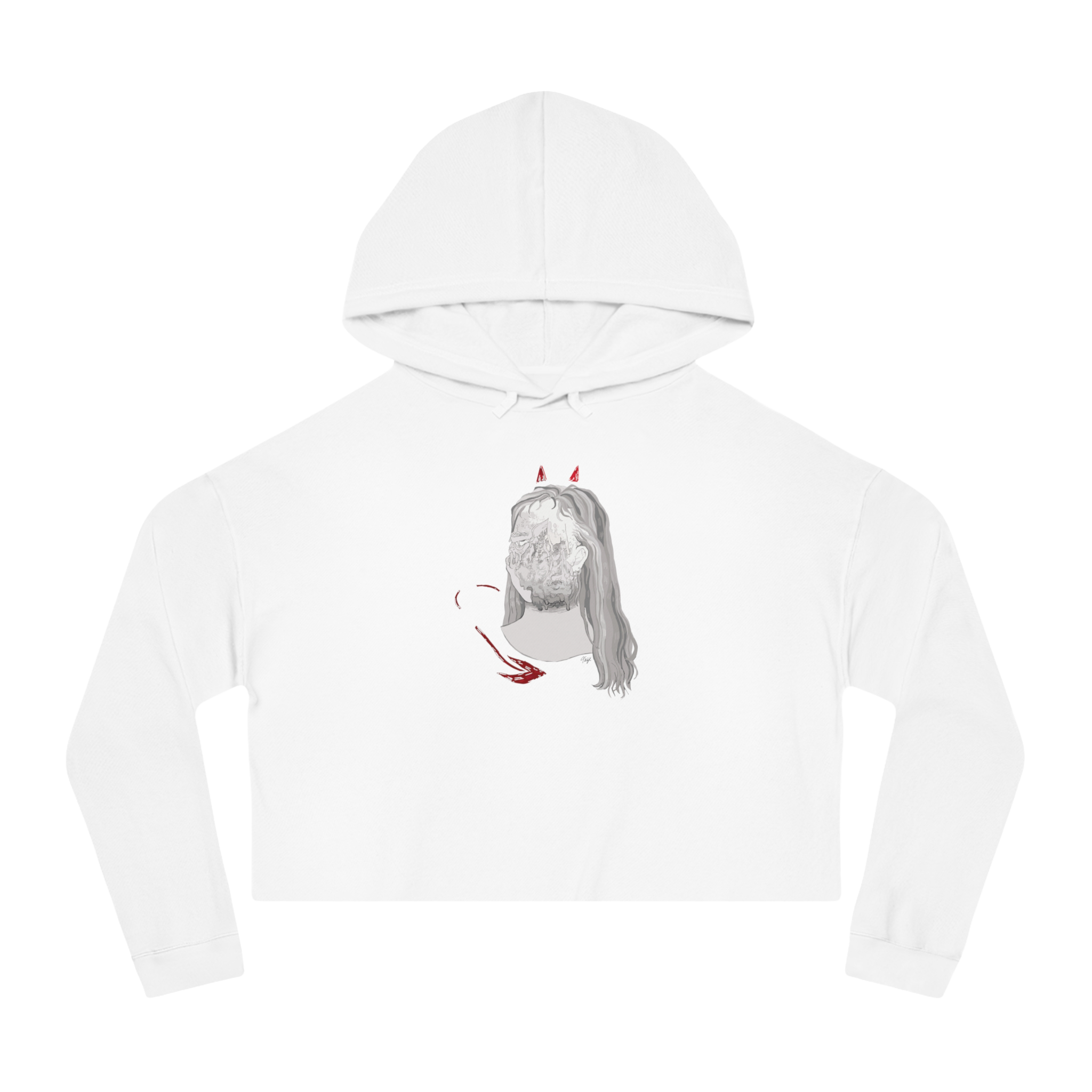 "BLOWN AWAY" (2019) Boxy Cropped Cotton Hoodie