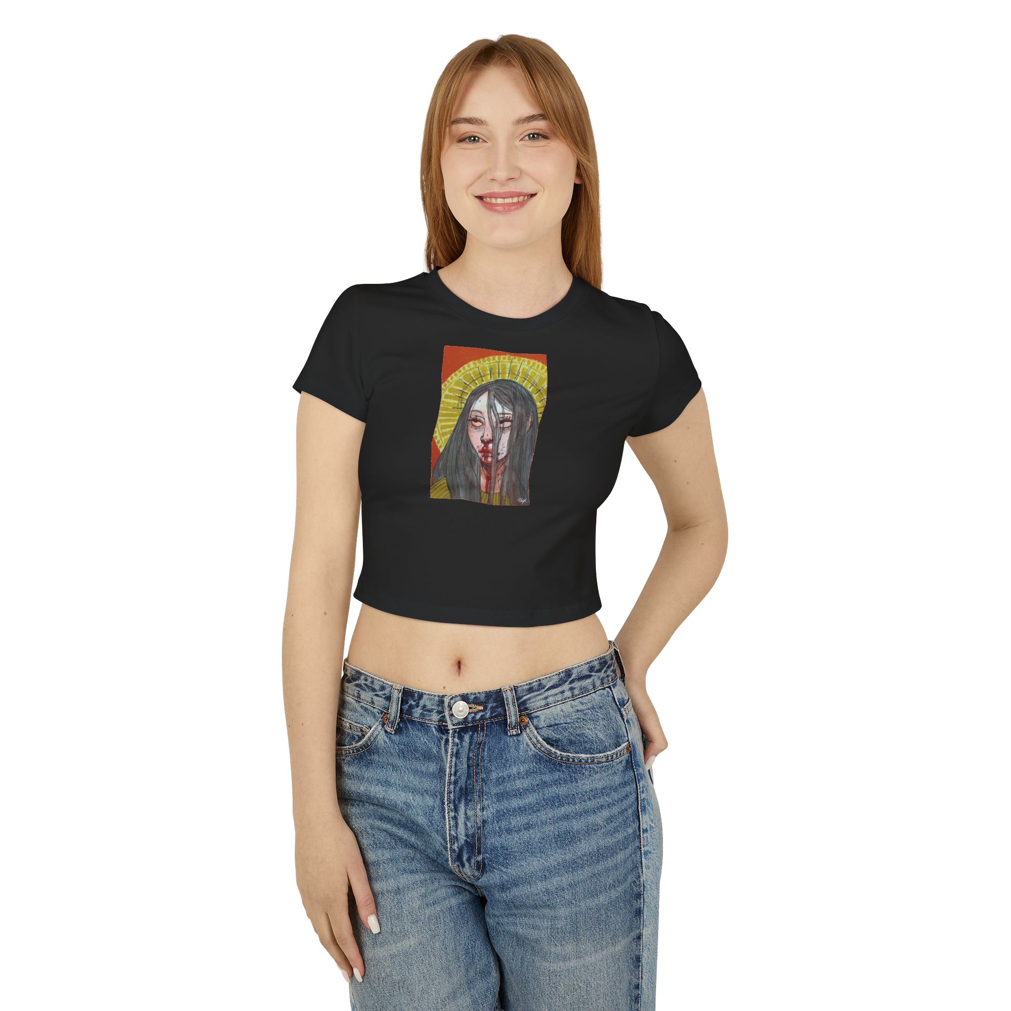 "FALSE IDOL" (2018) Cropped Cotton Tee