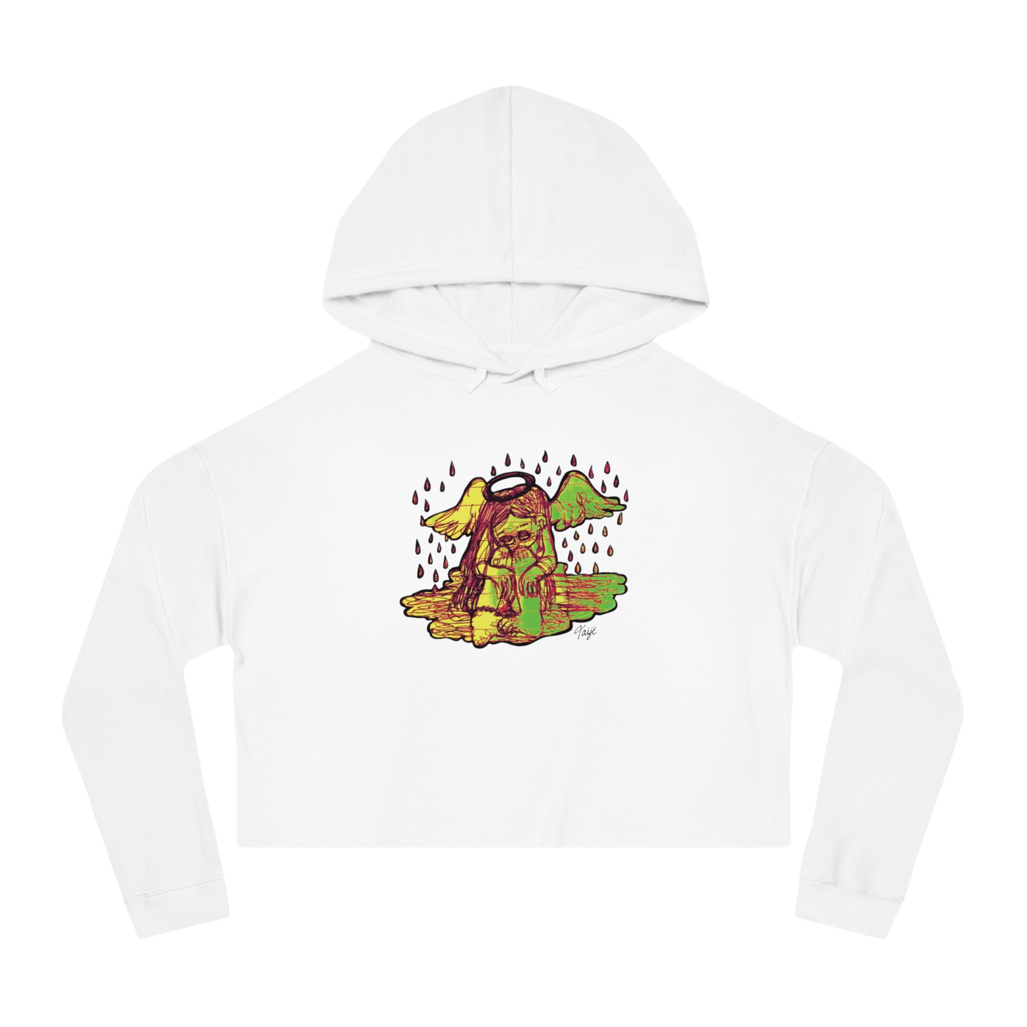 "INTIMACY ANGEL" (2019) Boxy Cropped Cotton Hoodie