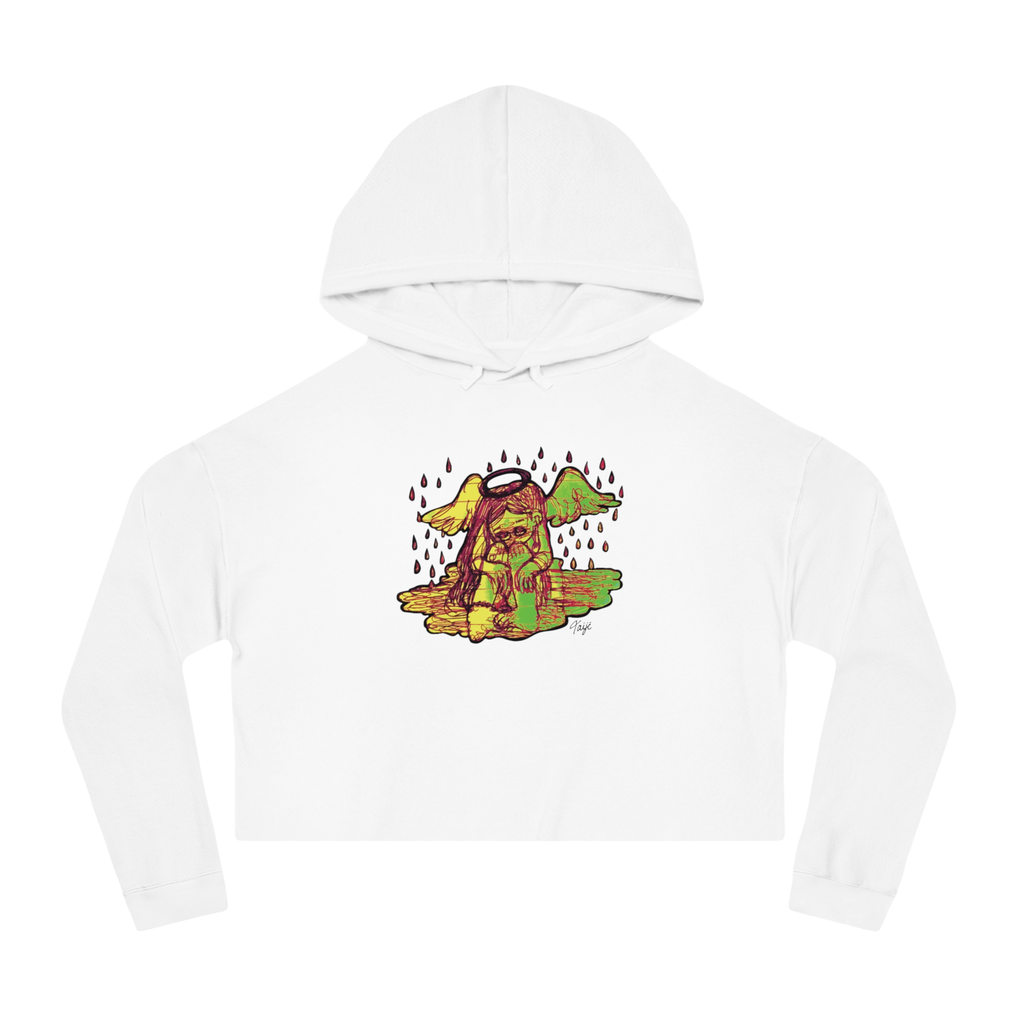 "INTIMACY ANGEL" (2019) Boxy Cropped Cotton Hoodie