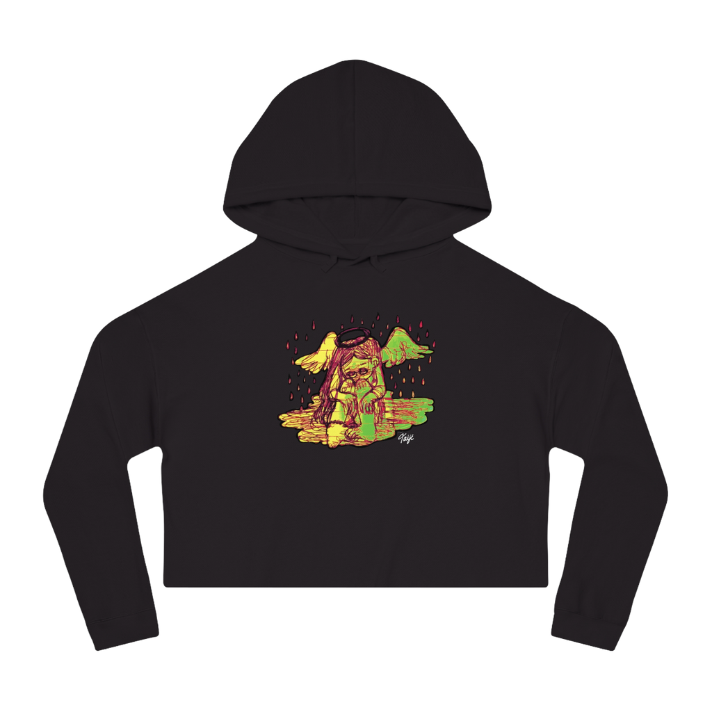 "INTIMACY ANGEL" (2019) Boxy Cropped Cotton Hoodie