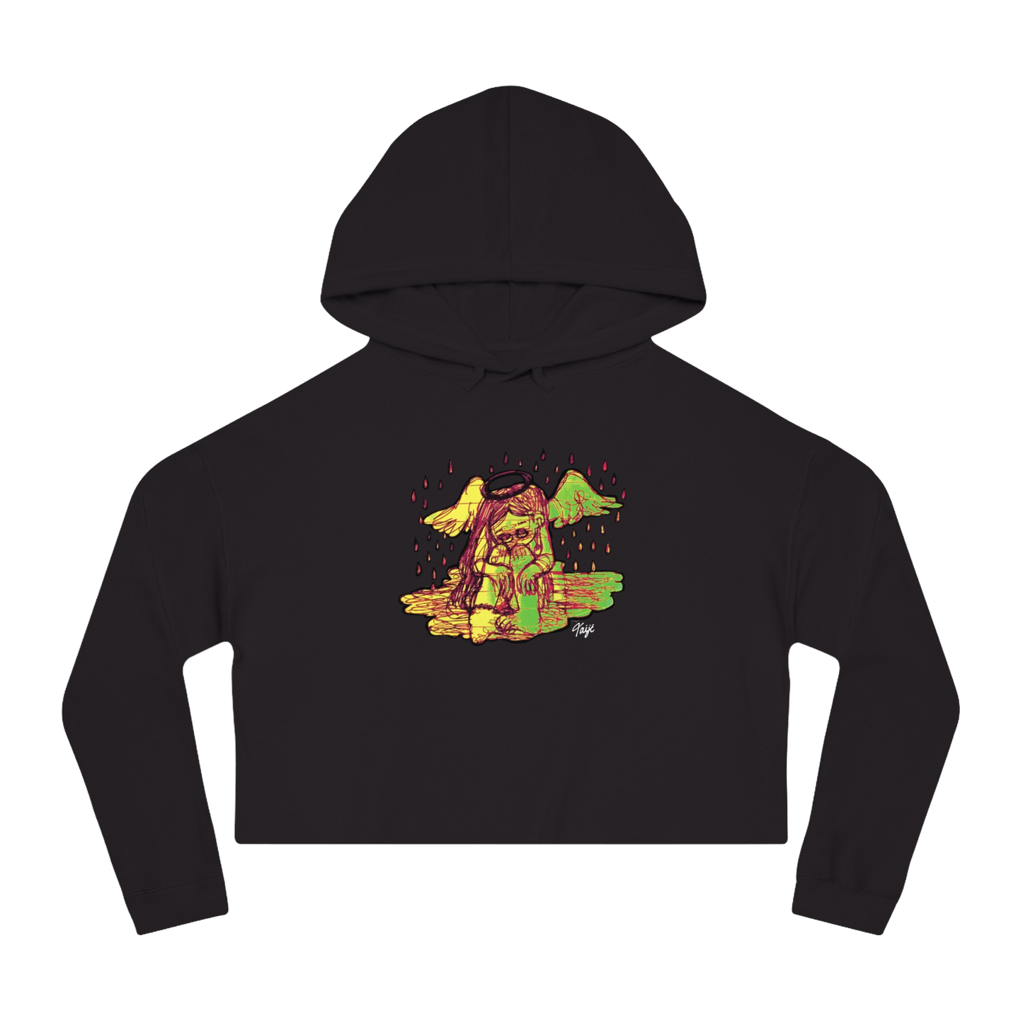"INTIMACY ANGEL" (2019) Boxy Cropped Cotton Hoodie
