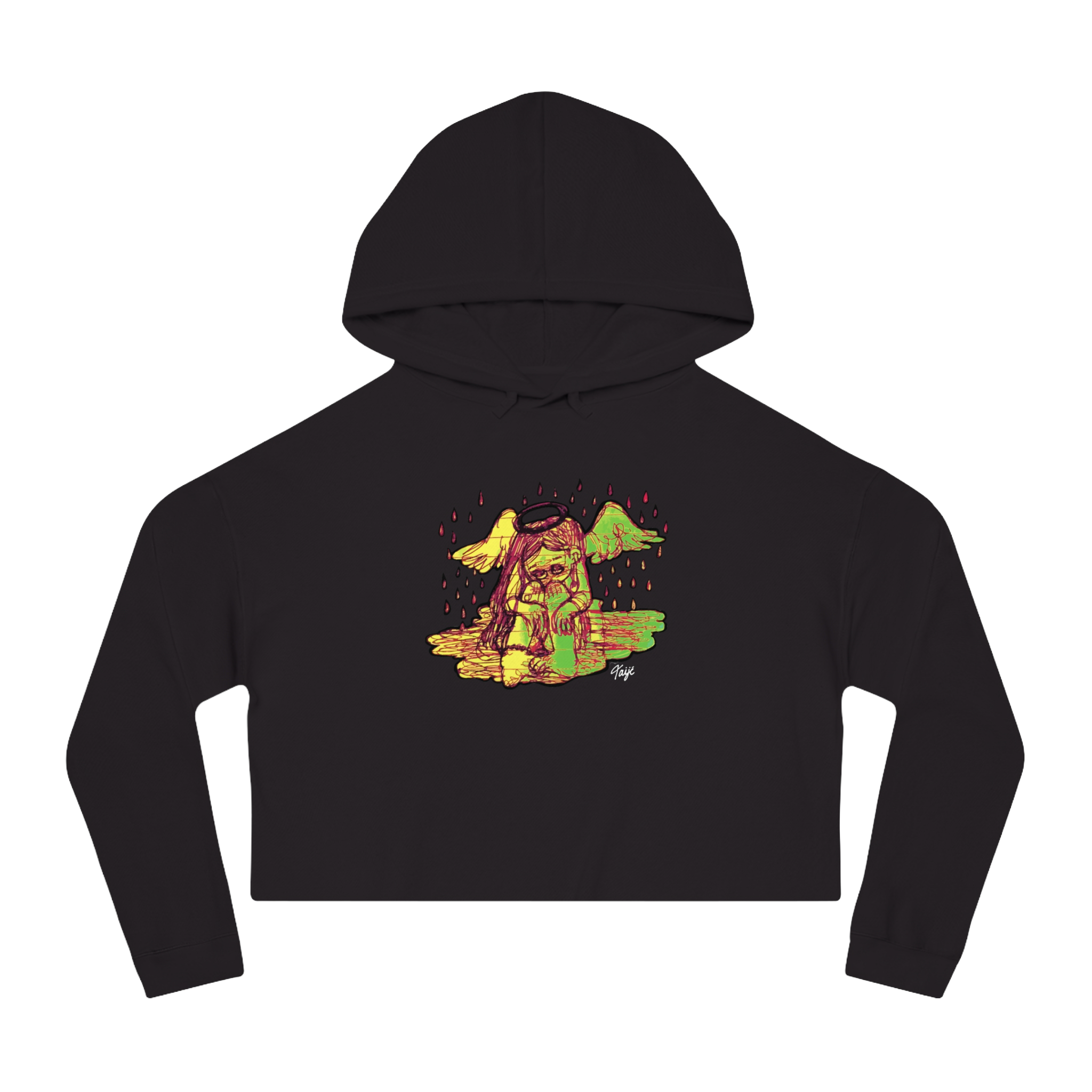 "INTIMACY ANGEL" (2019) Boxy Cropped Cotton Hoodie