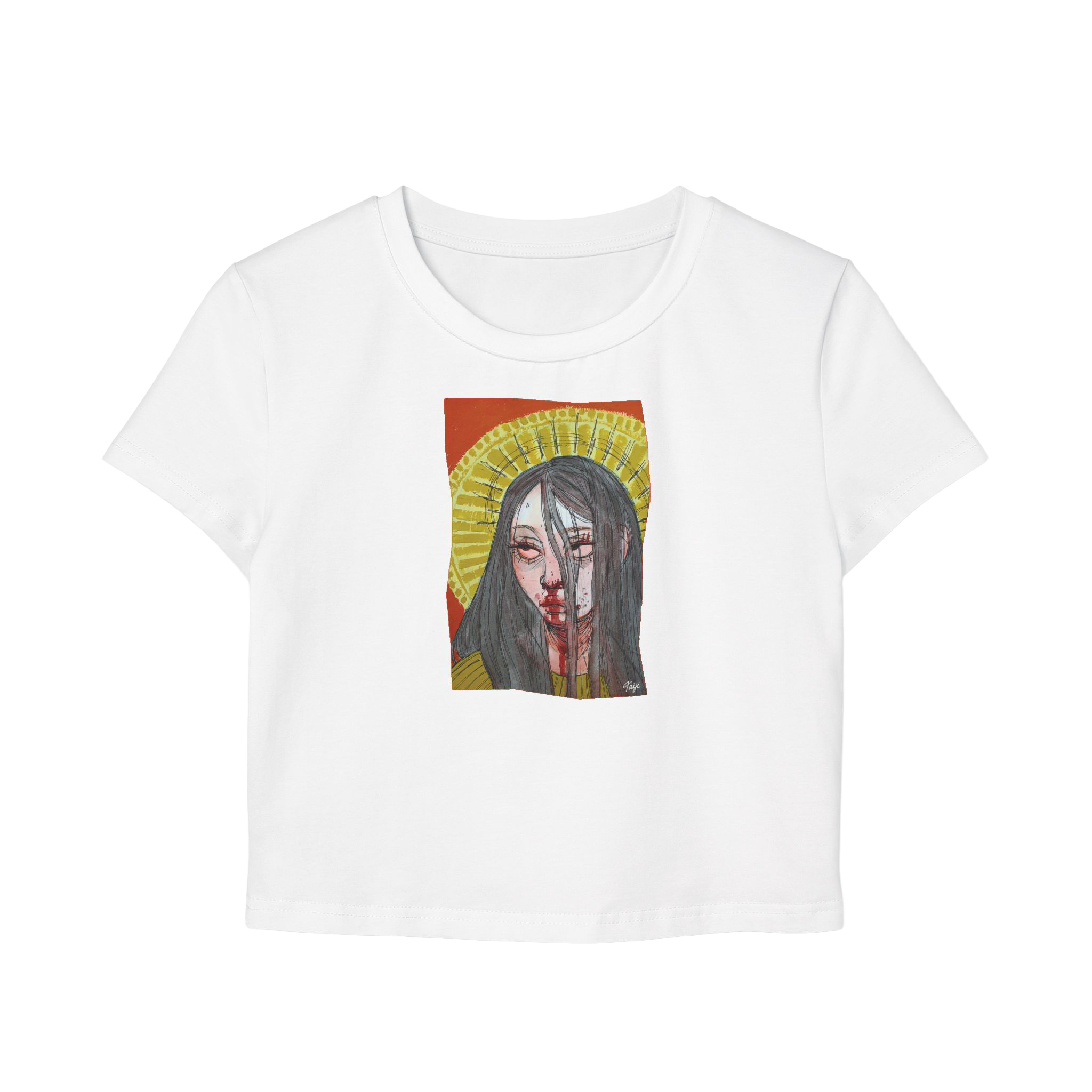 "FALSE IDOL" (2018) Cropped Cotton Tee