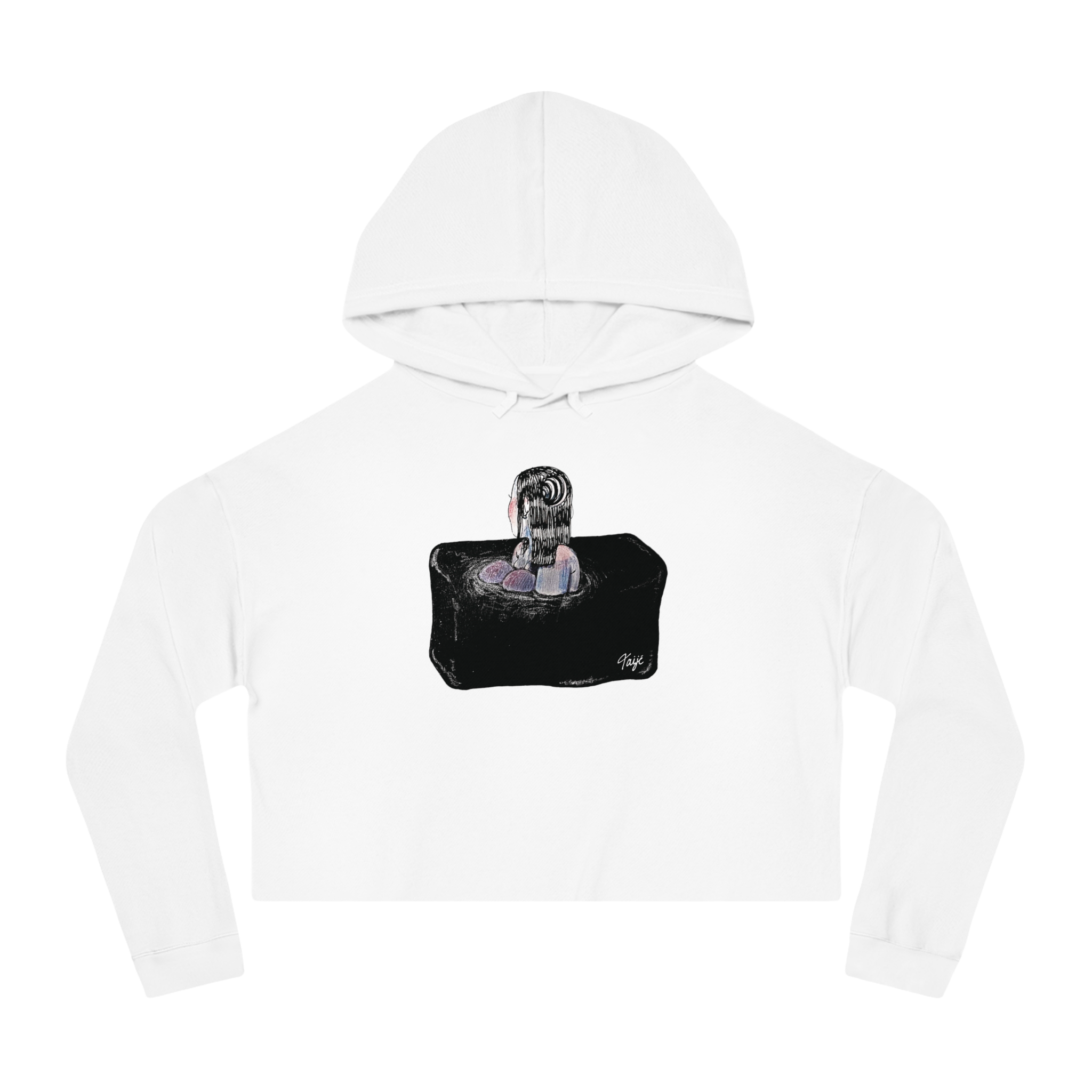 "SINK OR SWIM" (2018) Boxy Cropped Cotton Hoodie