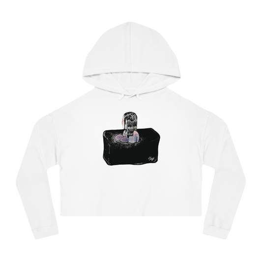 "SINK OR SWIM" (2018) Boxy Cropped Cotton Hoodie