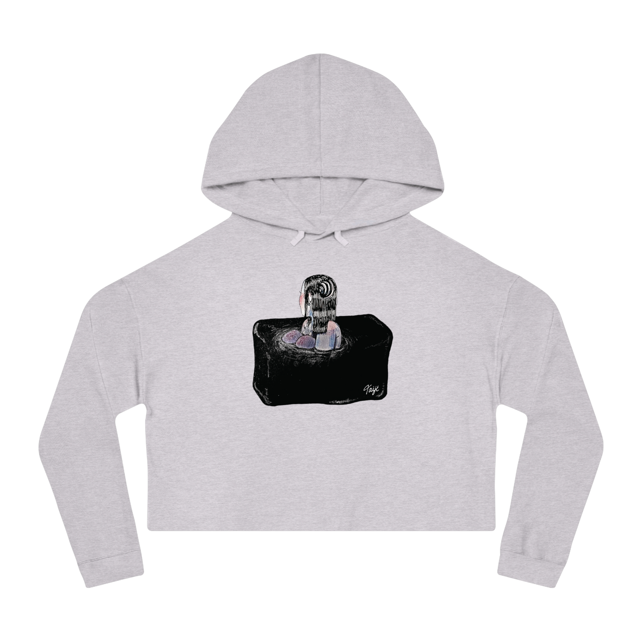 "SINK OR SWIM" (2018) Boxy Cropped Cotton Hoodie