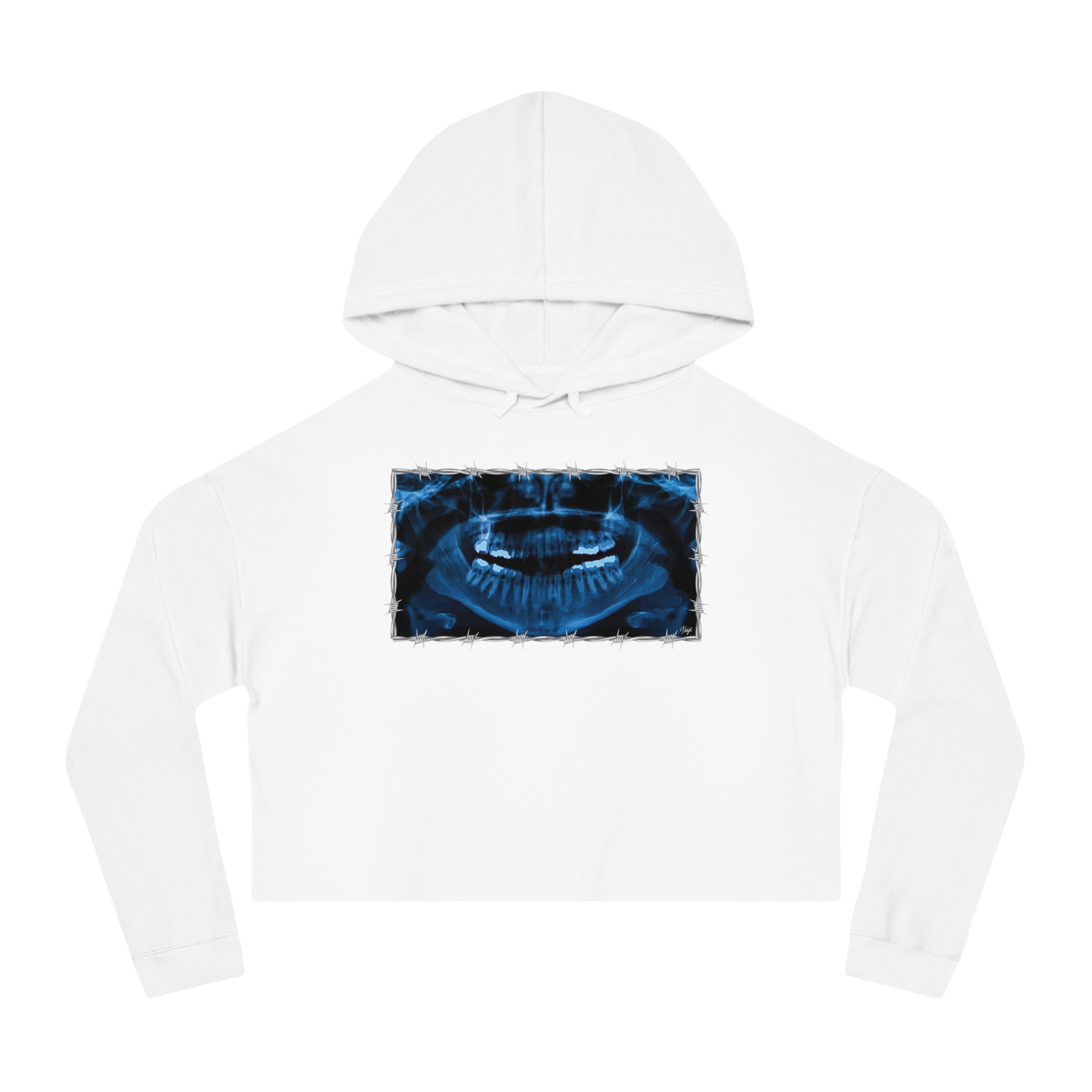 "NOVOCAINE" (2019) Boxy Cropped Cotton Hoodie
