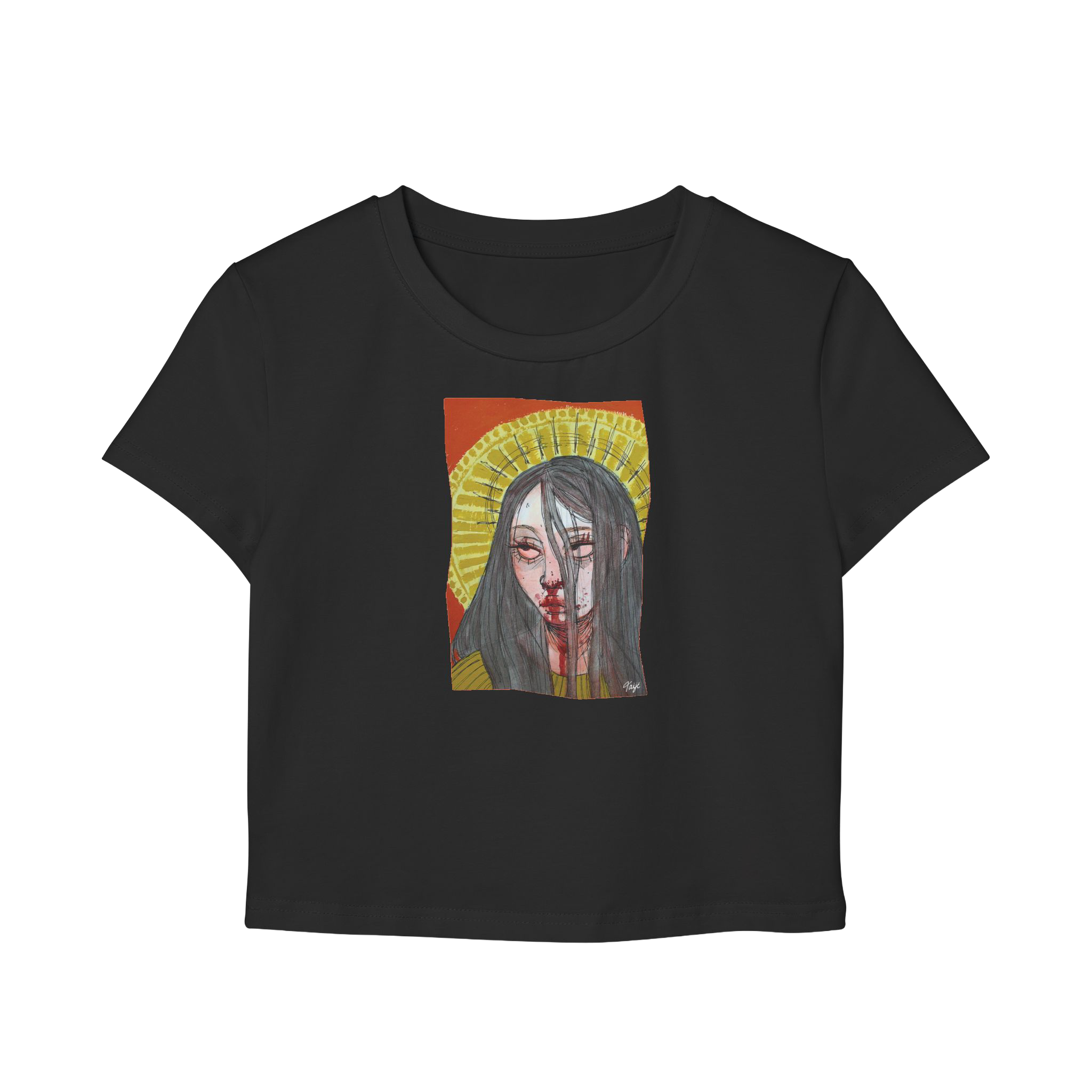 "FALSE IDOL" (2018) Cropped Cotton Tee