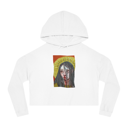 "FALSE IDOL" (2018) Boxy Cropped Cotton Hoodie