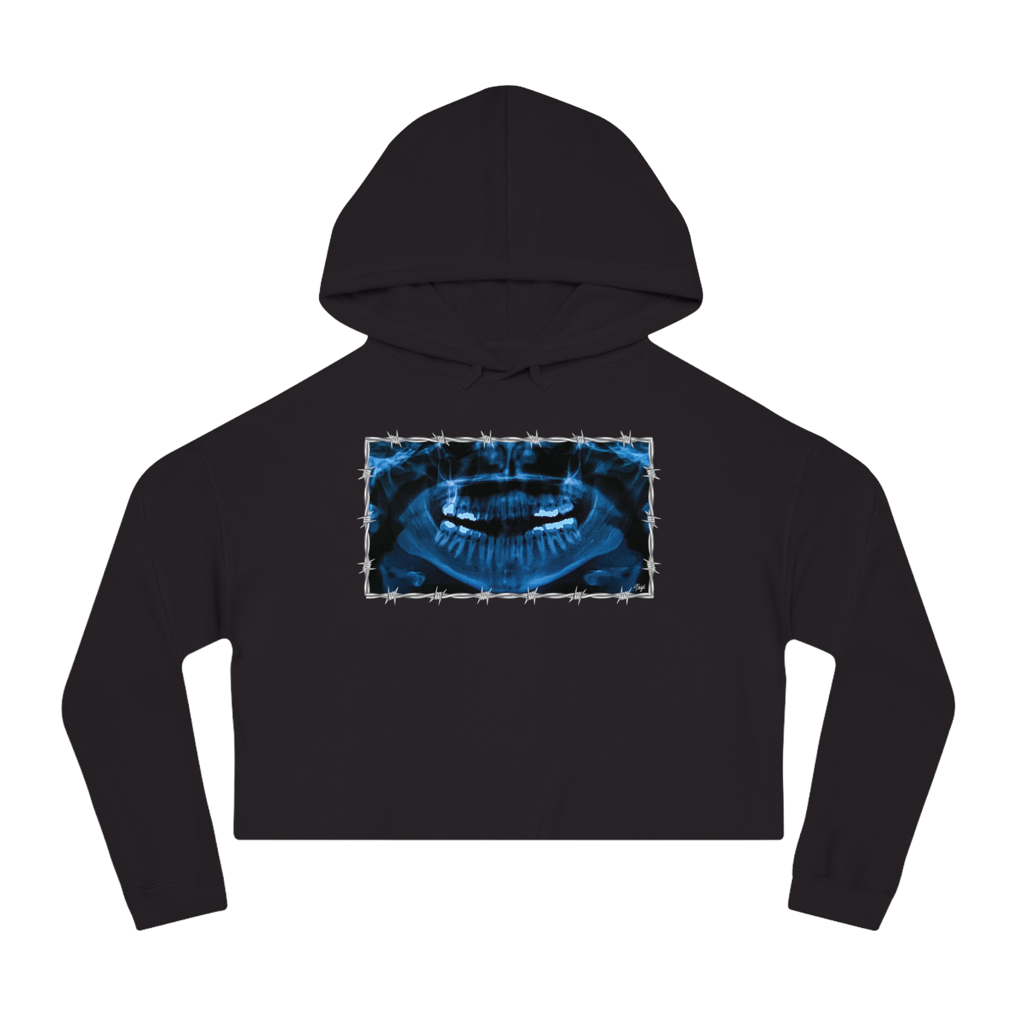 "NOVOCAINE" (2019) Boxy Cropped Cotton Hoodie