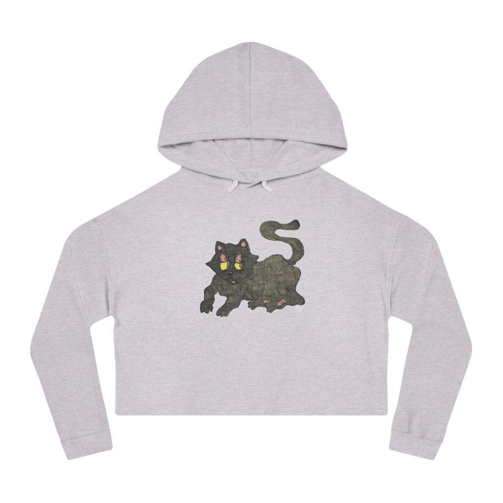 "GATO" (2019) Boxy Cropped Cotton Hoodie