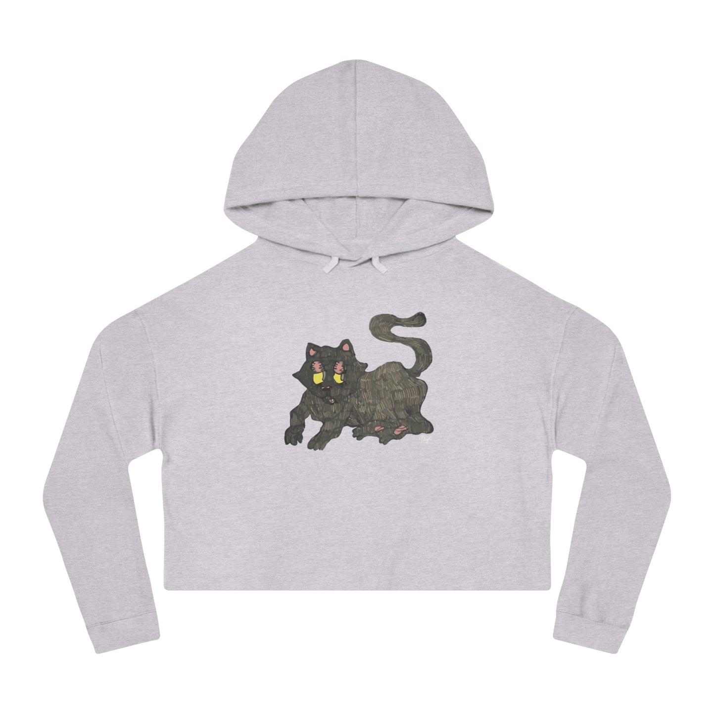 "GATO" (2019) Boxy Cropped Cotton Hoodie