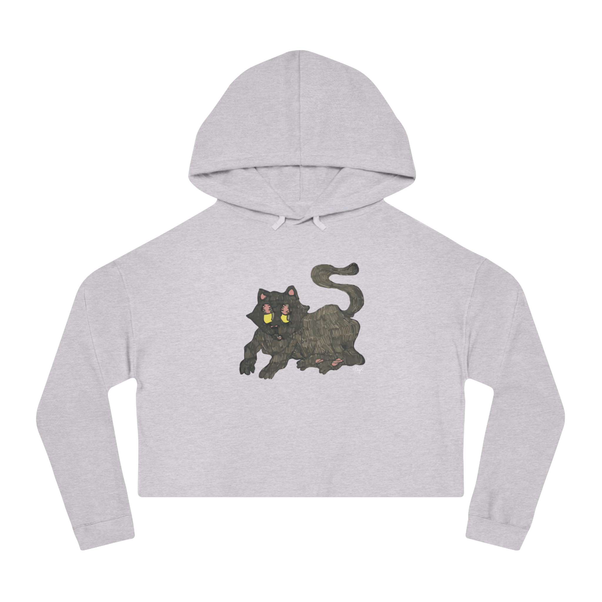 "GATO" (2019) Boxy Cropped Cotton Hoodie
