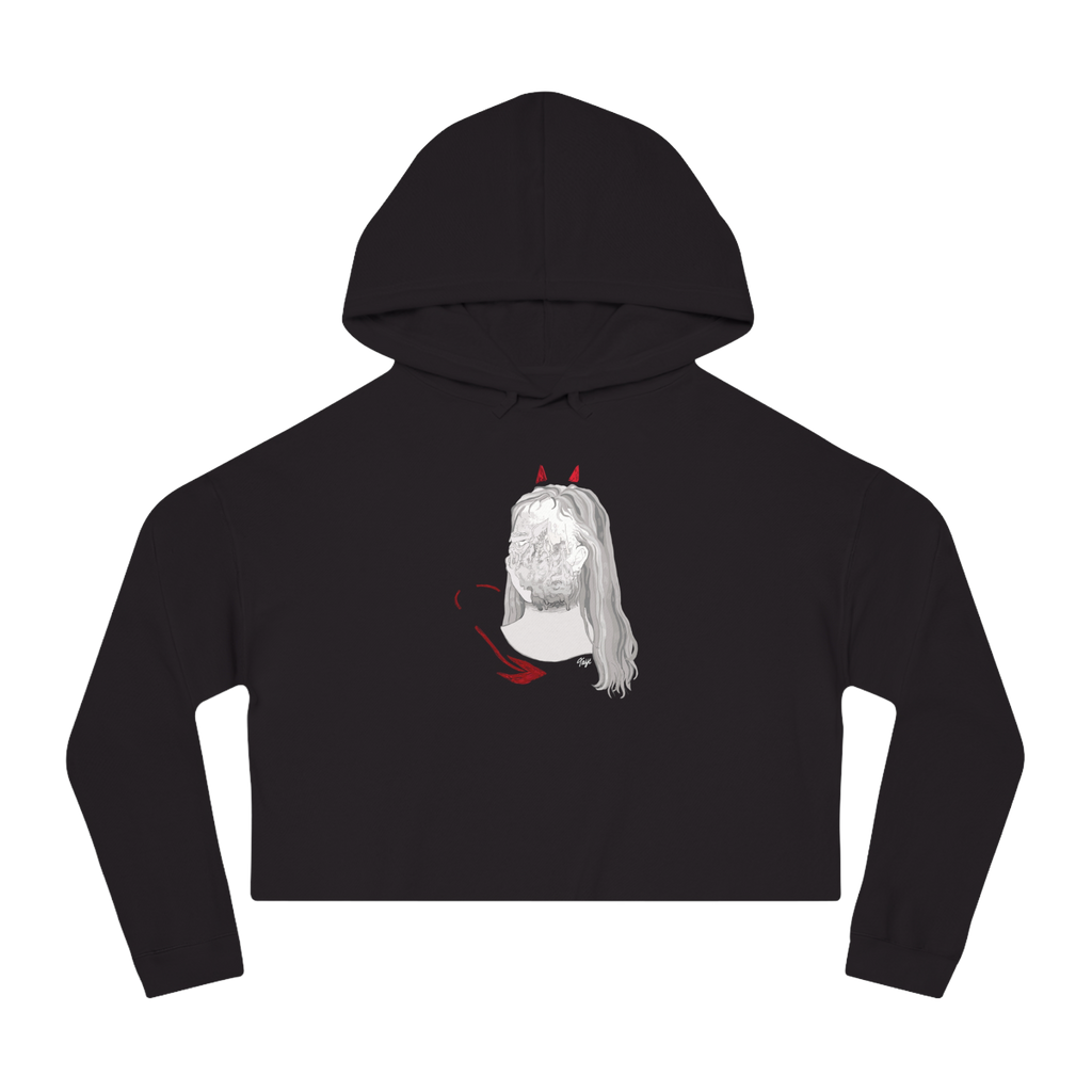 "BLOWN AWAY" (2019) Boxy Cropped Cotton Hoodie