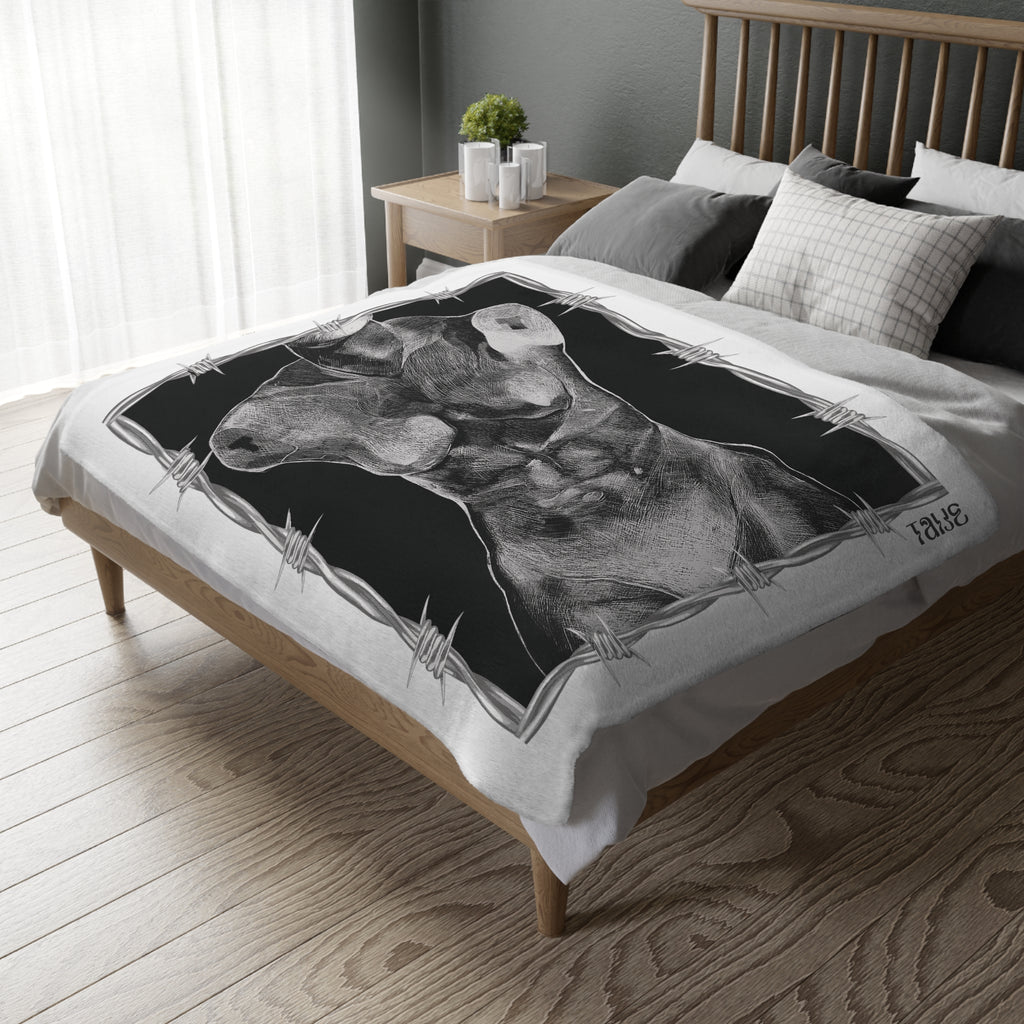 "ETCHING" (2017) Velveteen Microfiber Blanket