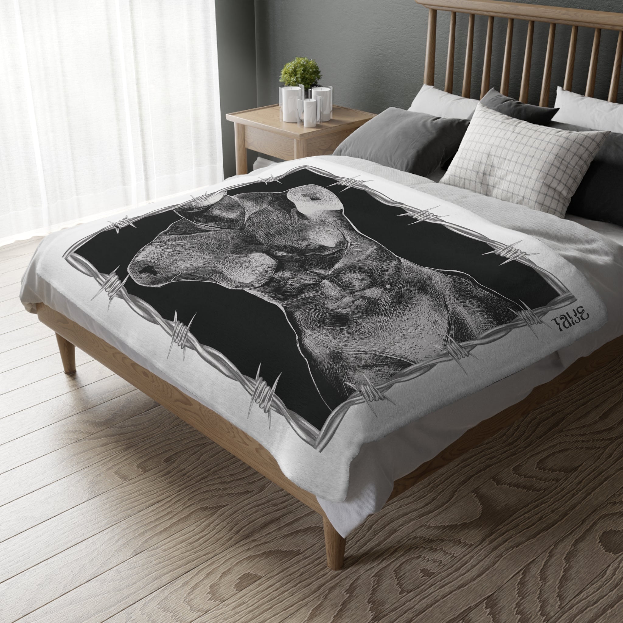 "ETCHING" (2017) Velveteen Microfiber Blanket