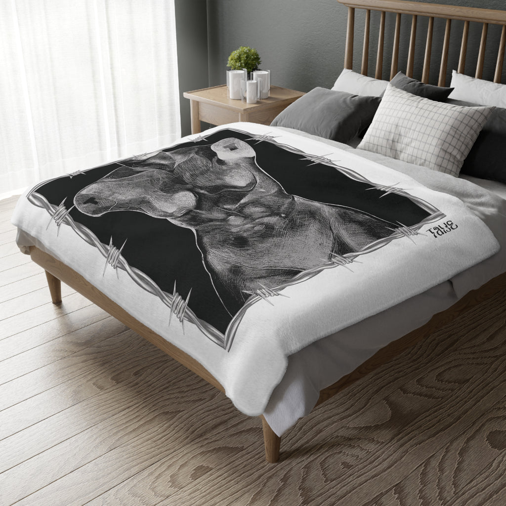 "ETCHING" (2017) Velveteen Microfiber Blanket