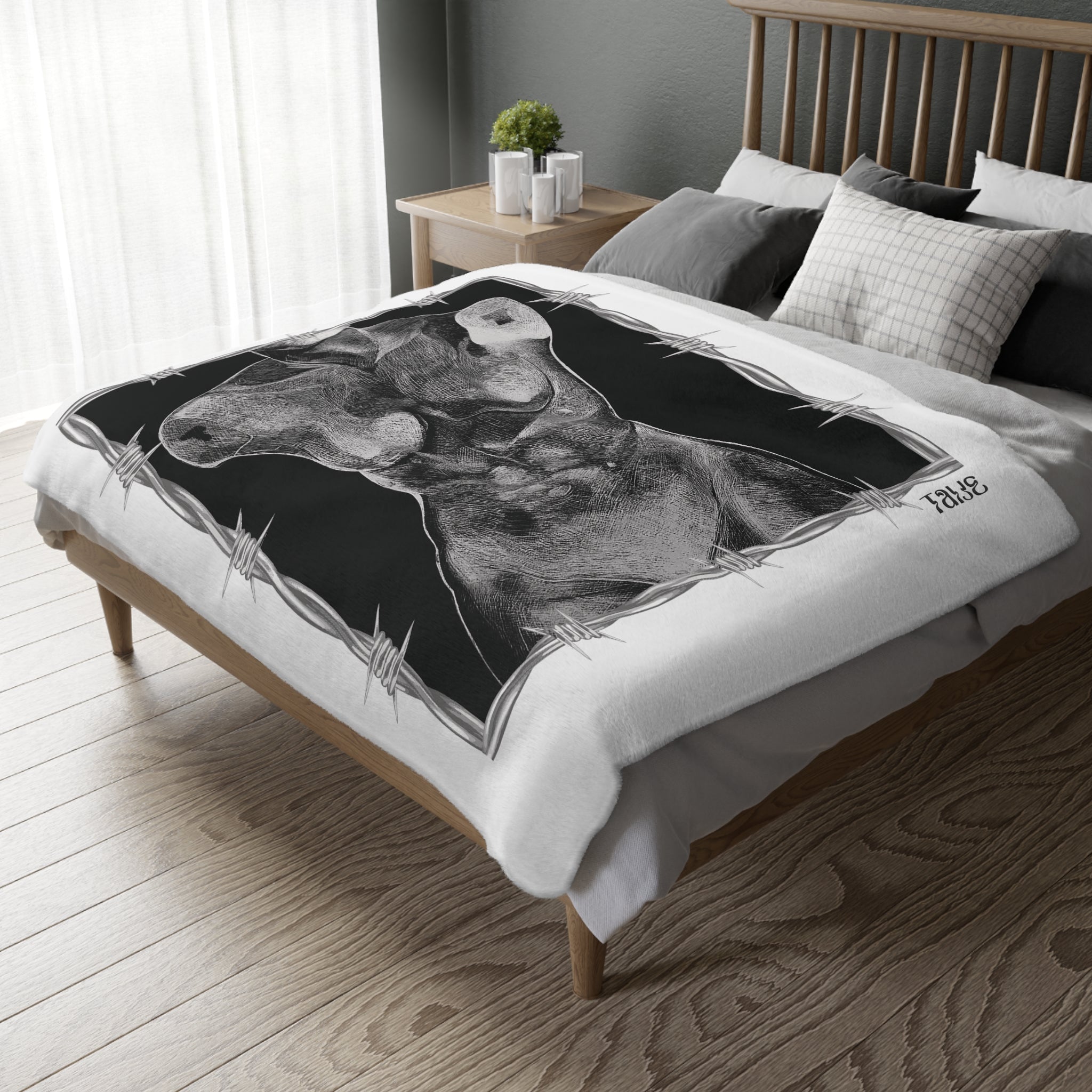 "ETCHING" (2017) Velveteen Microfiber Blanket