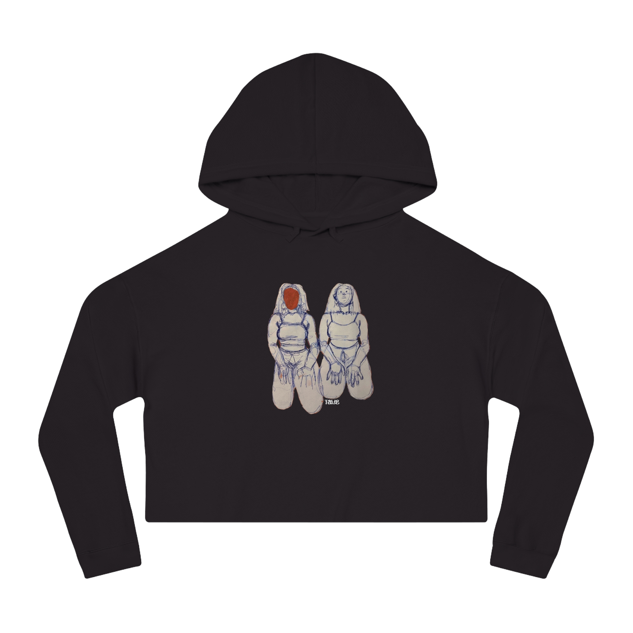 "SIN TITOLO" (2017) Boxy Cropped Cotton Hoodie