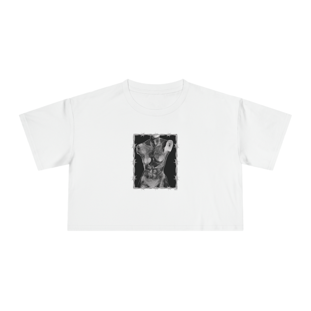 "ETCHING" (2017) Boxy Cropped Cotton Tee
