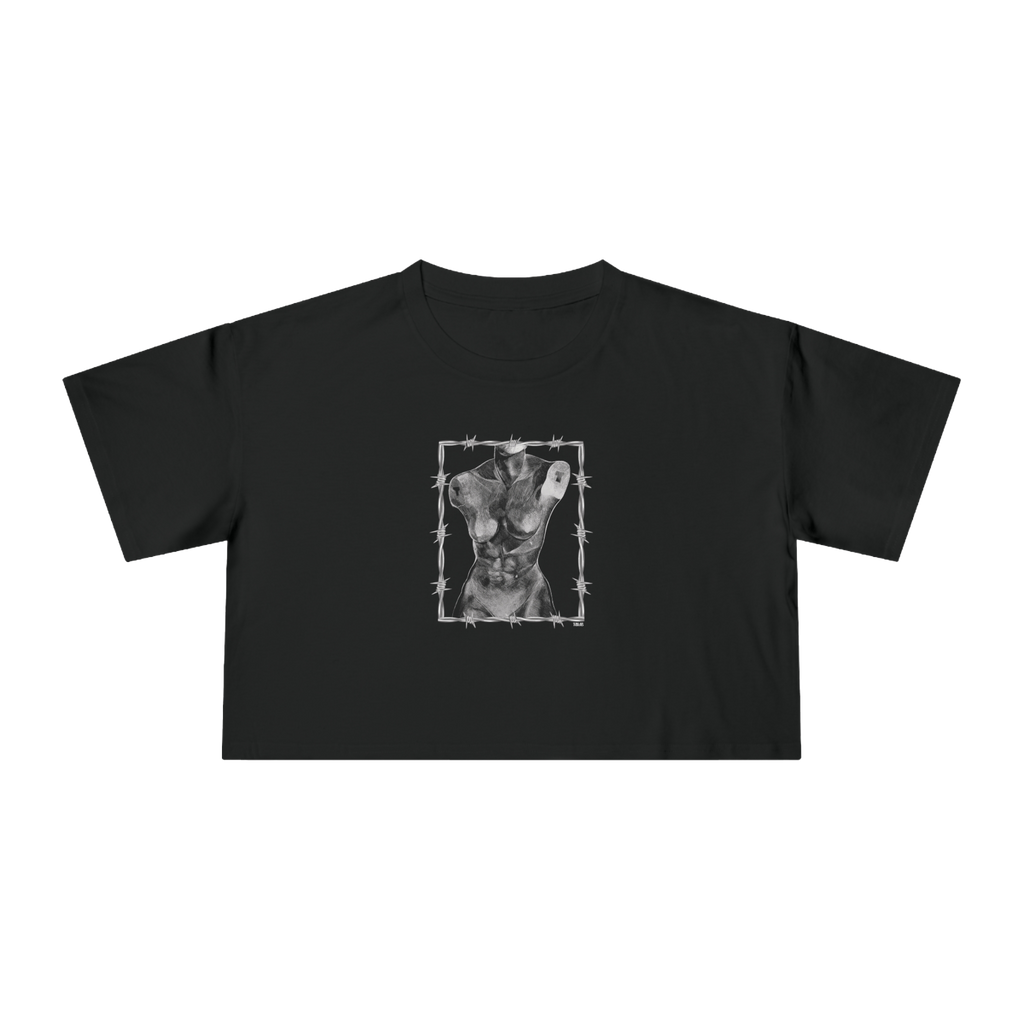 "ETCHING" (2017) Boxy Cropped Cotton Tee